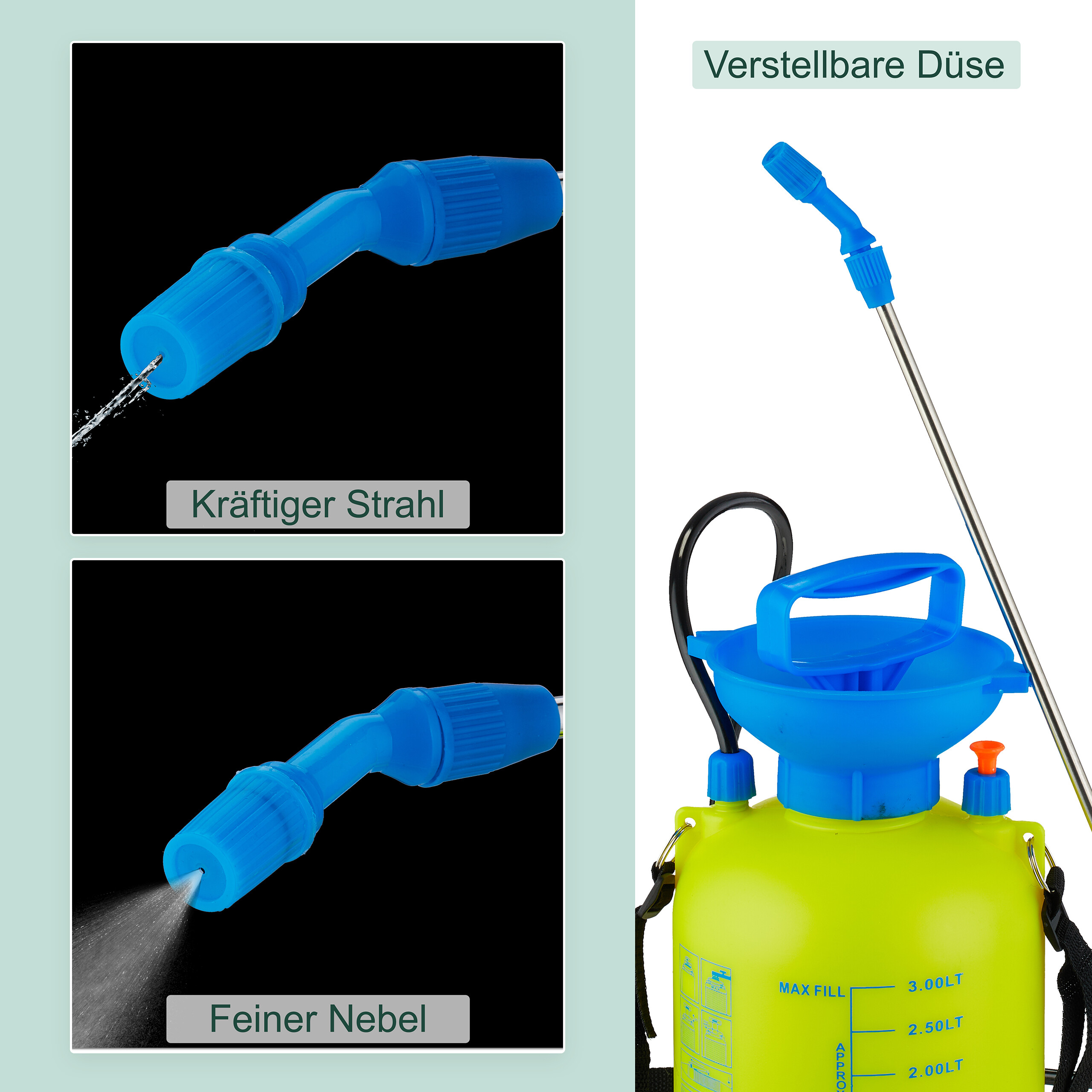 Drucksprüher Sprühflasche Gartenspritze Unkrautspritze Drucksprühgerät mit Lanze