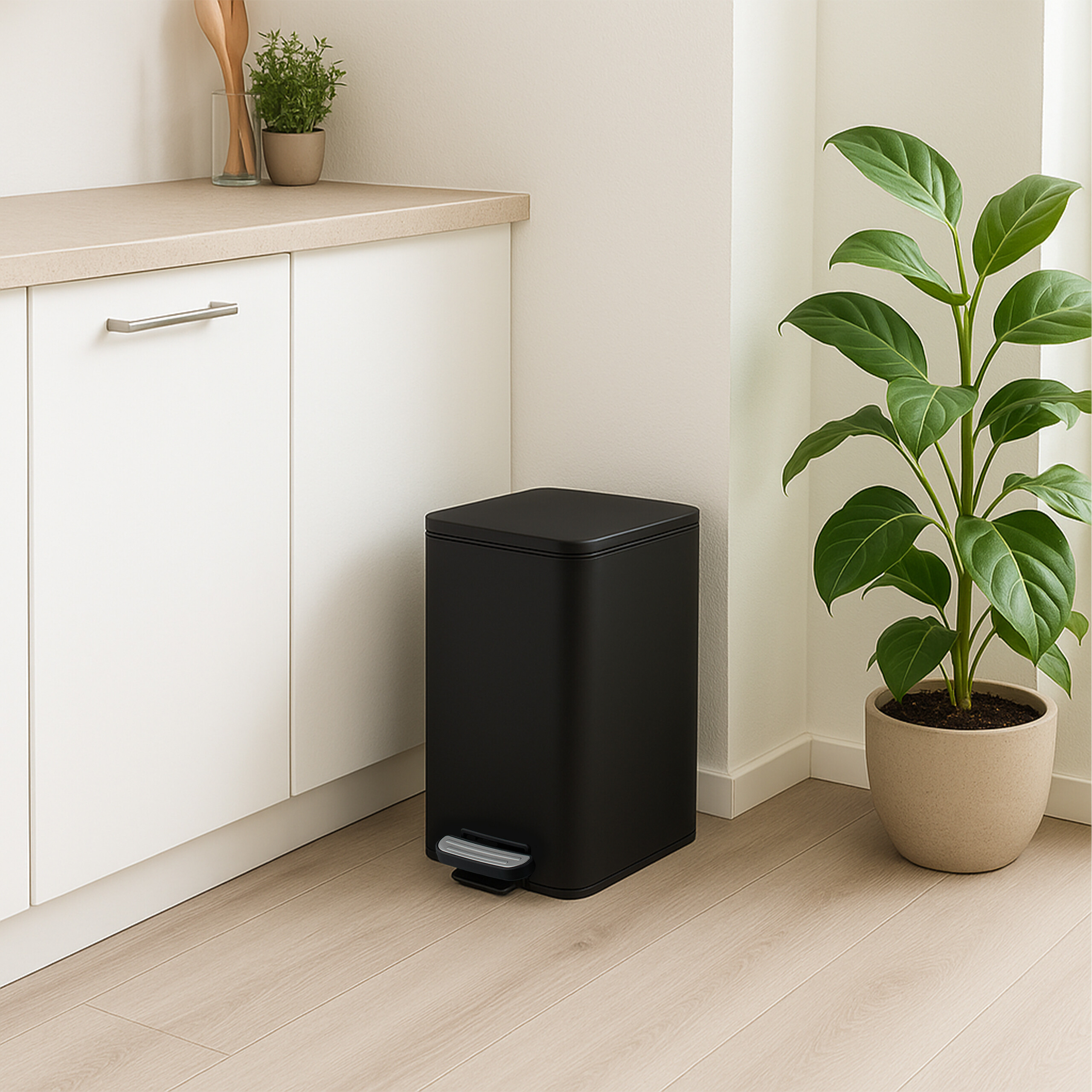 Cubo basura cocina 20L litros Papelera cocina Papelera cocina Basura cuadrada - Imagen 8 de 16