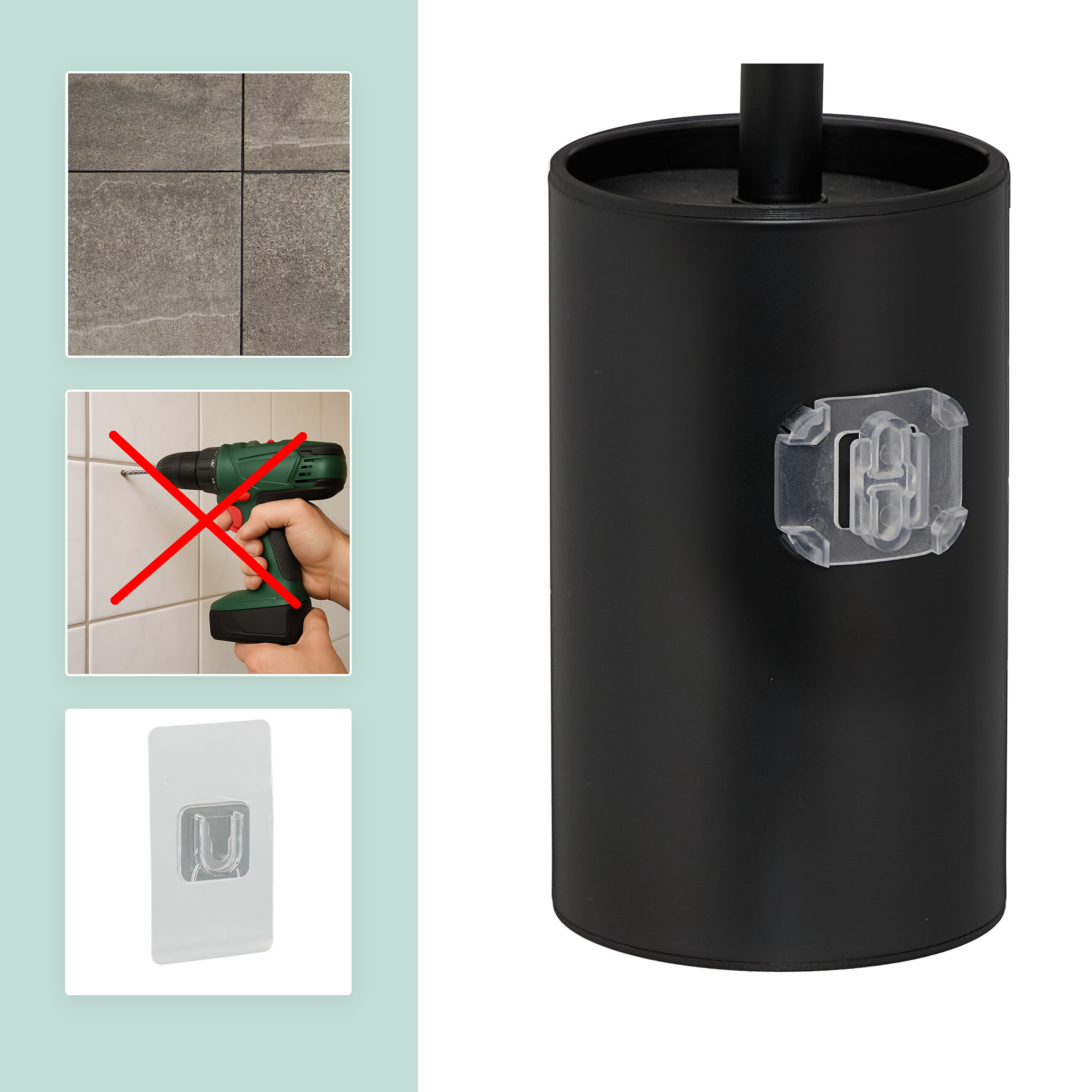 Toilettenbürste Bürstenhalter Klobürstenhalter WC Bürste Klobürste Wandmontage