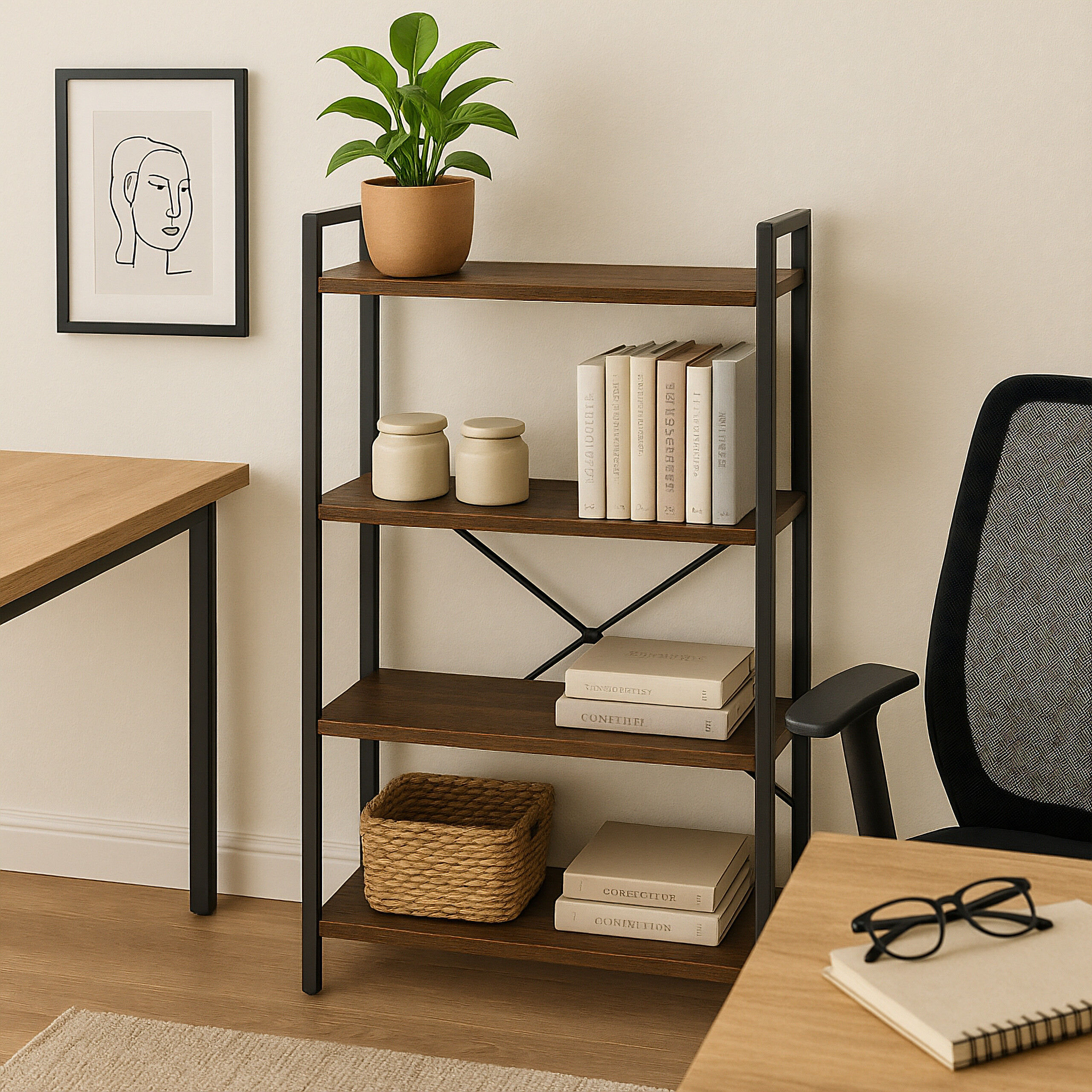 Petite bibliothèque Meuble rangement chambre Bibliotheque livre