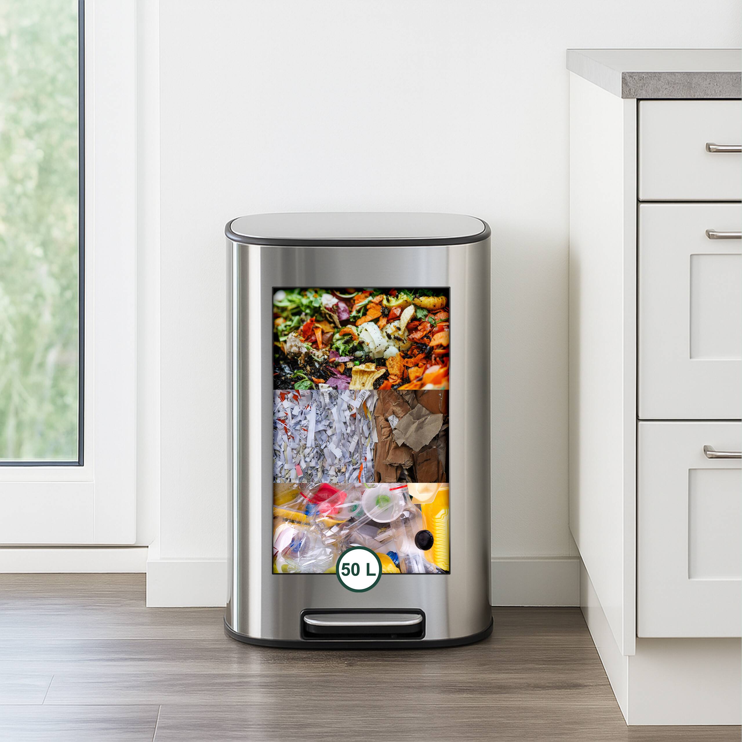 Mülleimer Treteimer Abfalleimer Tretmülleimer Küchenmülleimer Kücheneimer 50l - Bild 6 von 8