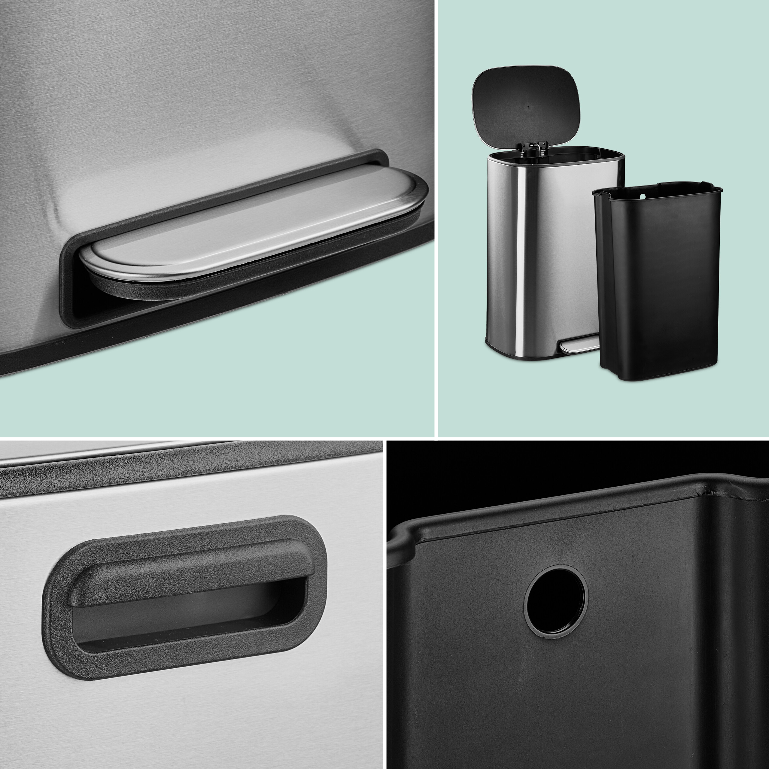 Mülleimer Treteimer Abfalleimer Tretmülleimer Küchenmülleimer Kücheneimer 50l - Bild 7 von 8