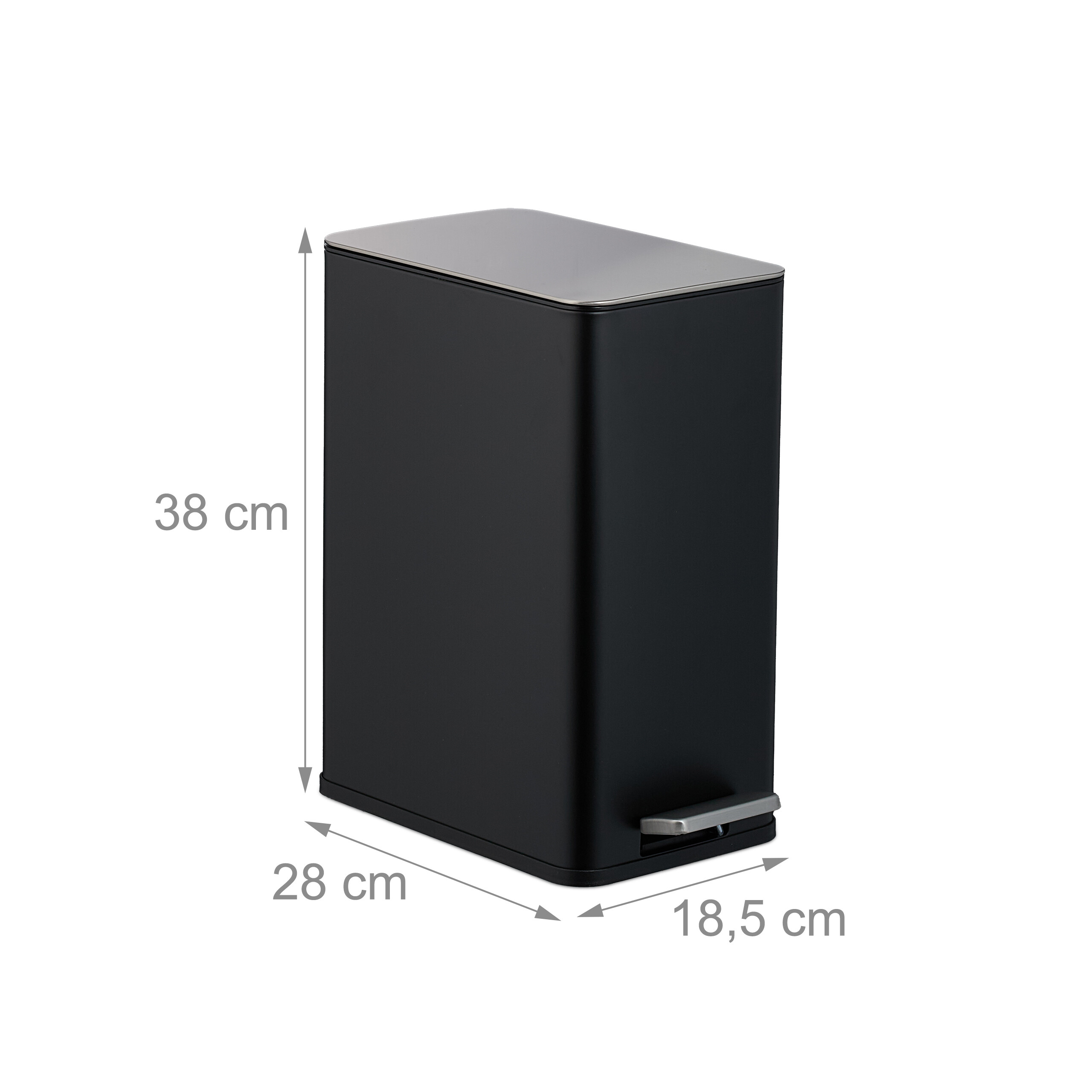 Cubo basura baño Papelera baño Papelera rectangular Bote basura con pedal 10 L - Imagen 7 de 24
