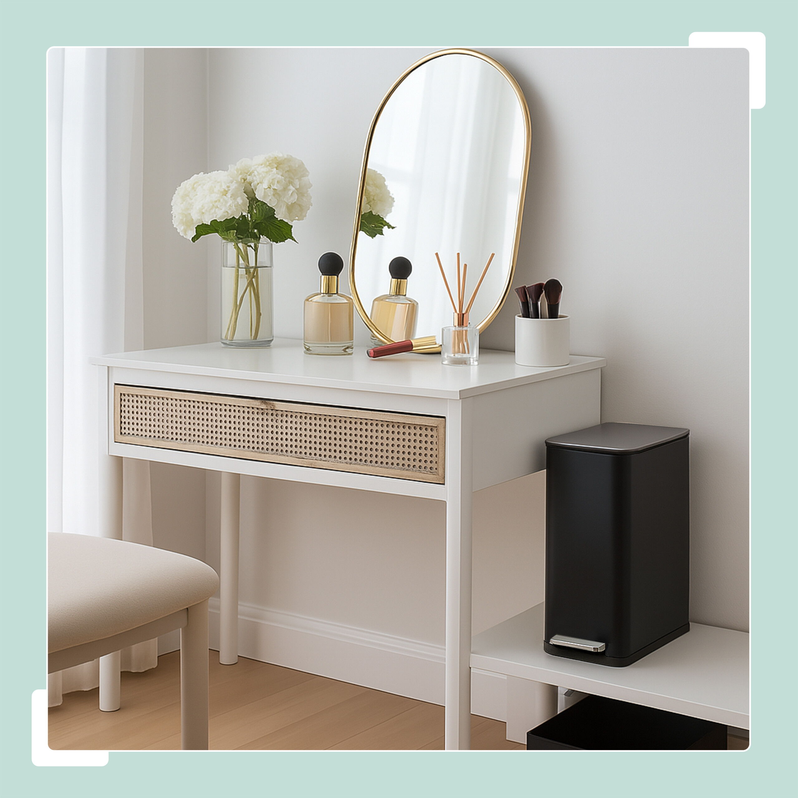 Cubo basura baño Papelera baño Papelera rectangular Bote basura con pedal 10 L - Imagen 10 de 24