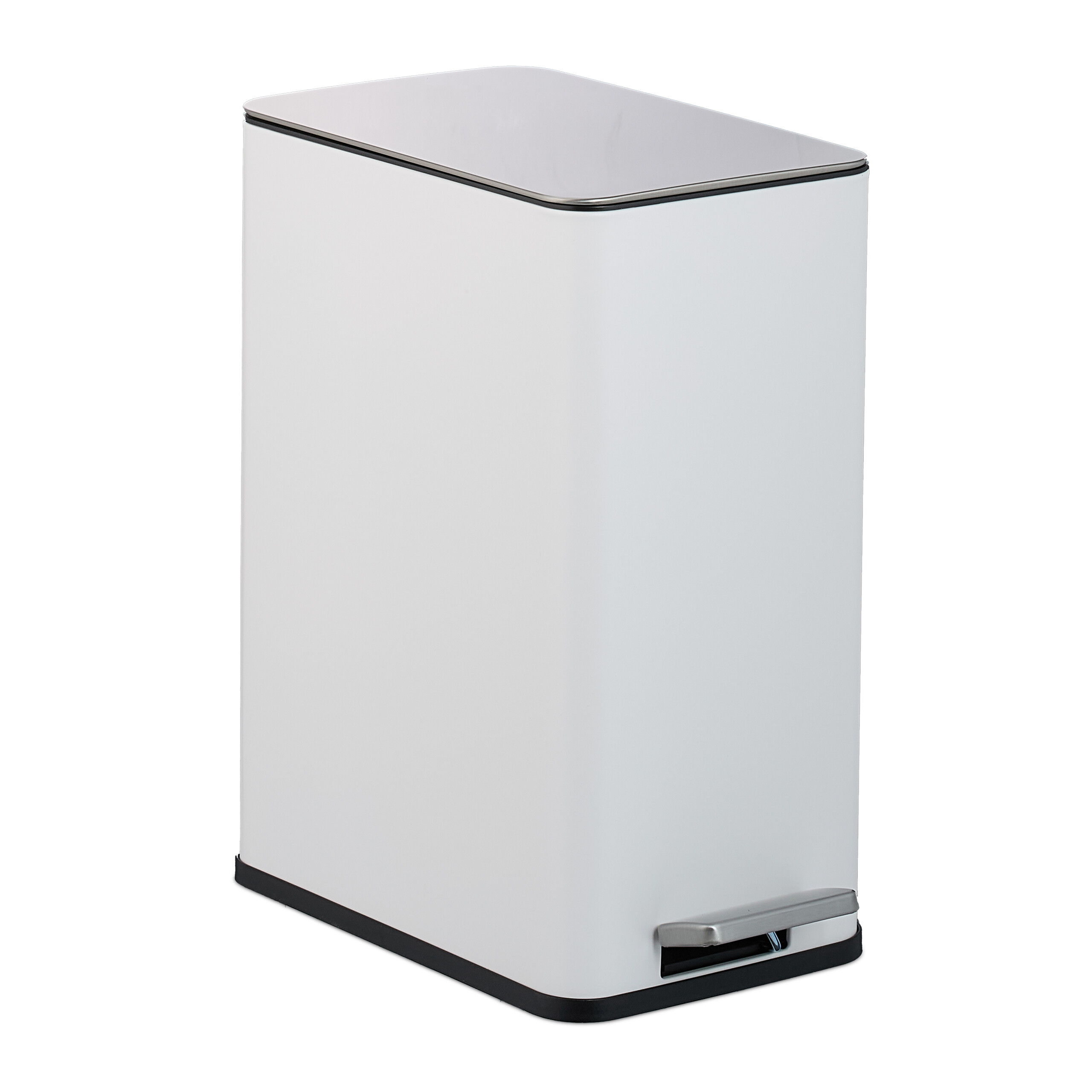 Cubo basura baño Papelera baño Papelera rectangular Bote basura con pedal 10 L - Imagen 11 de 24