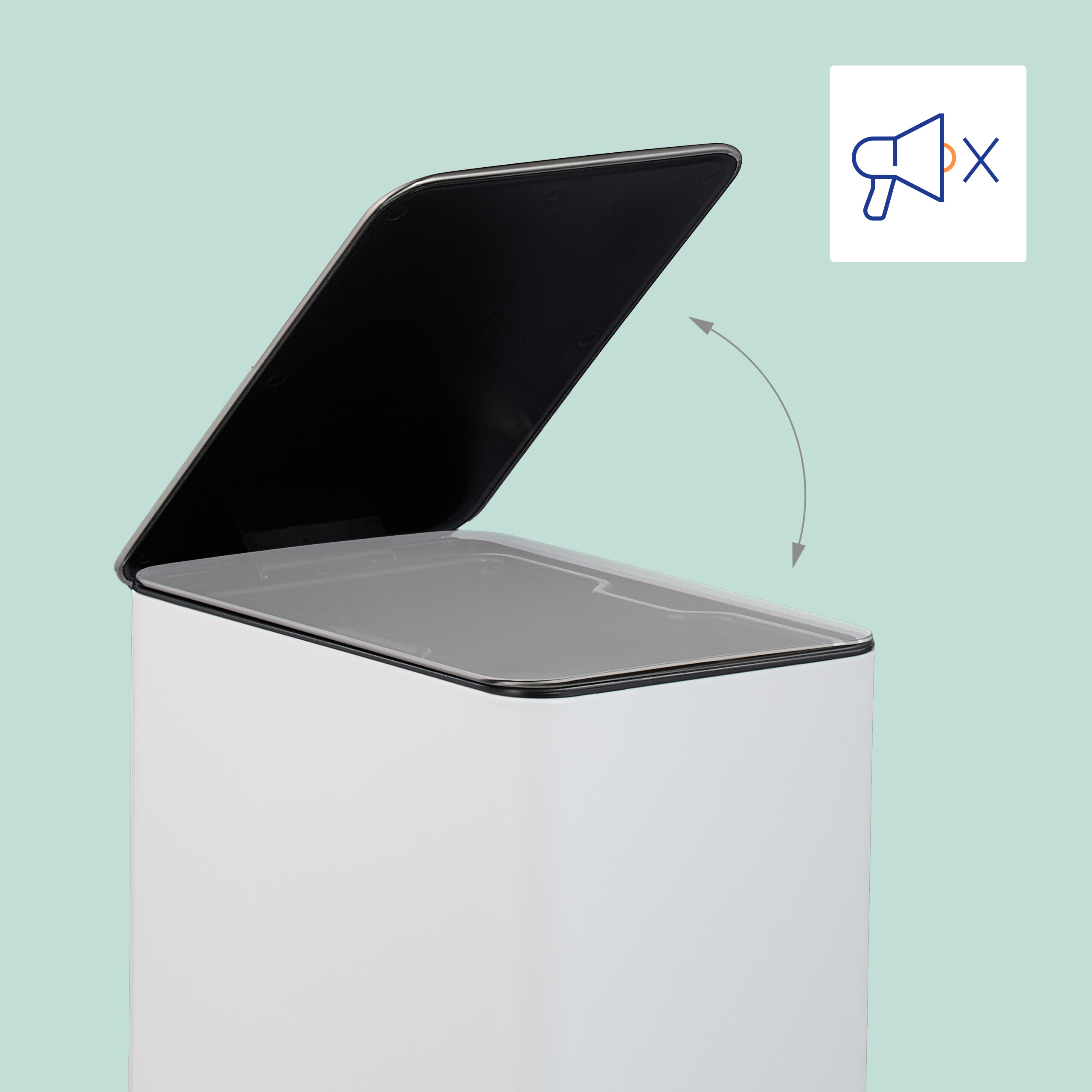 Cubo basura baño Papelera baño Papelera rectangular Bote basura con pedal 10 L - Imagen 12 de 24