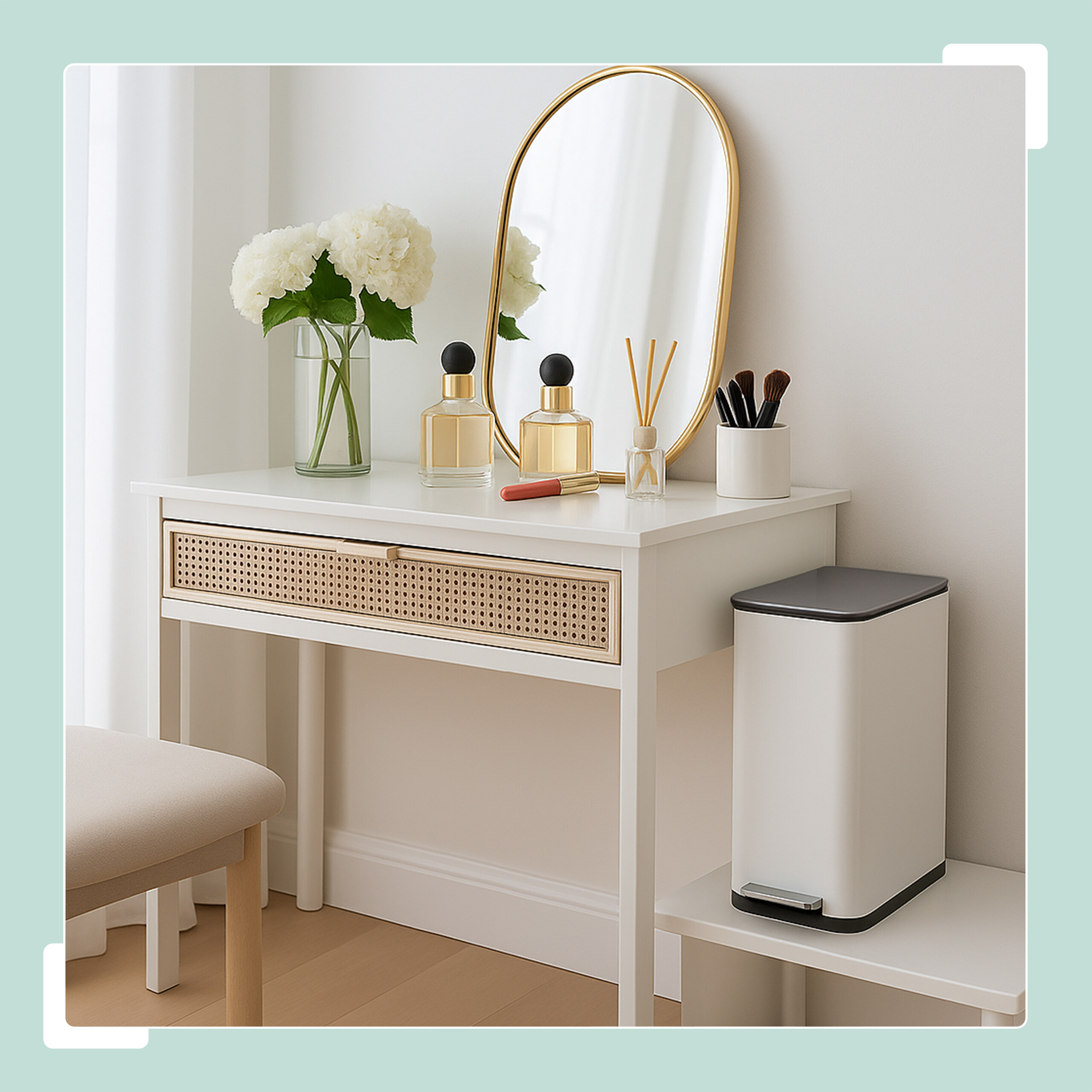 Cubo basura baño Papelera baño Papelera rectangular Bote basura con pedal 10 L - Imagen 17 de 24