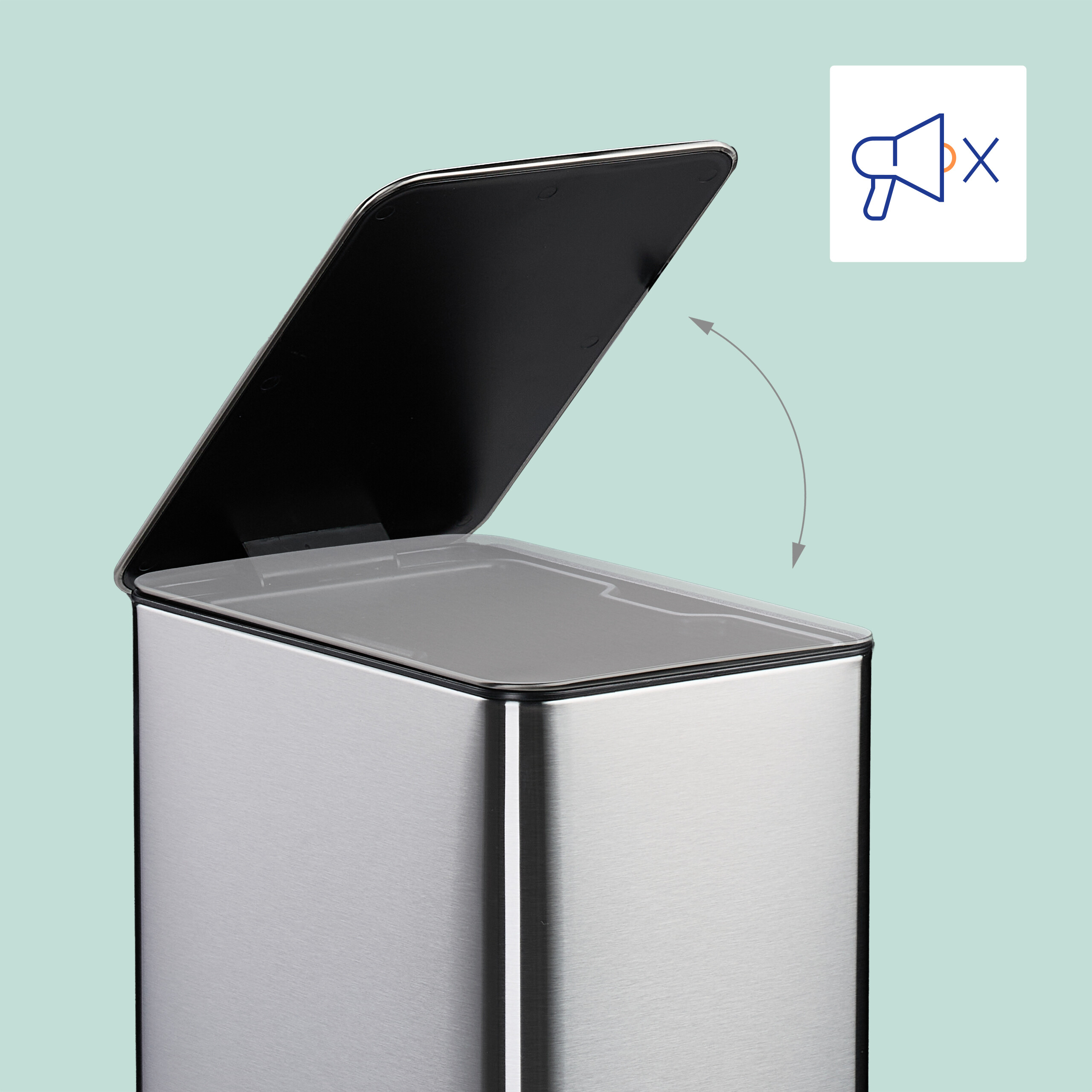 Cubo basura baño Papelera baño Papelera rectangular Bote basura con pedal 10 L - Imagen 19 de 24