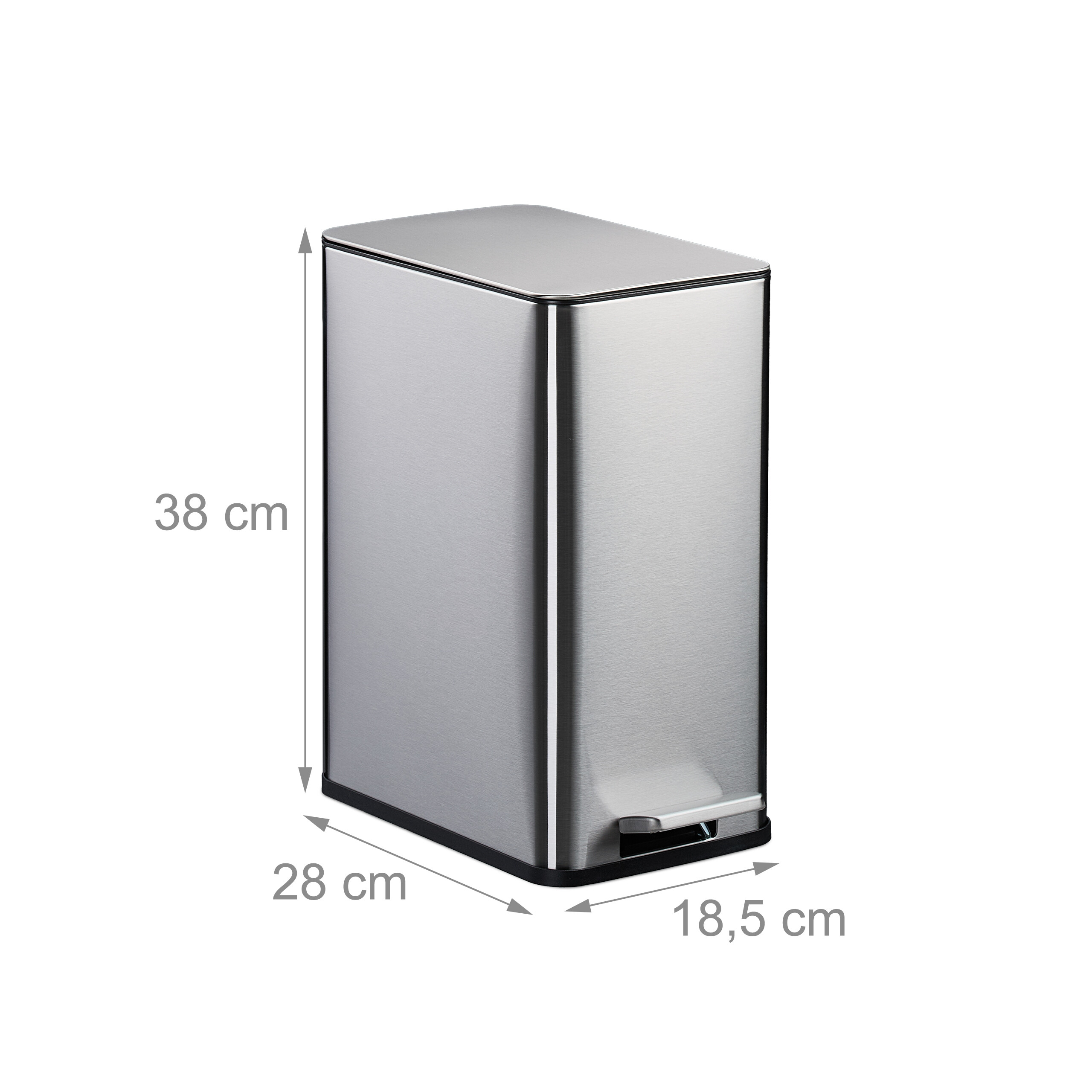 Cubo basura baño Papelera baño Papelera rectangular Bote basura con pedal 10 L - Imagen 21 de 24