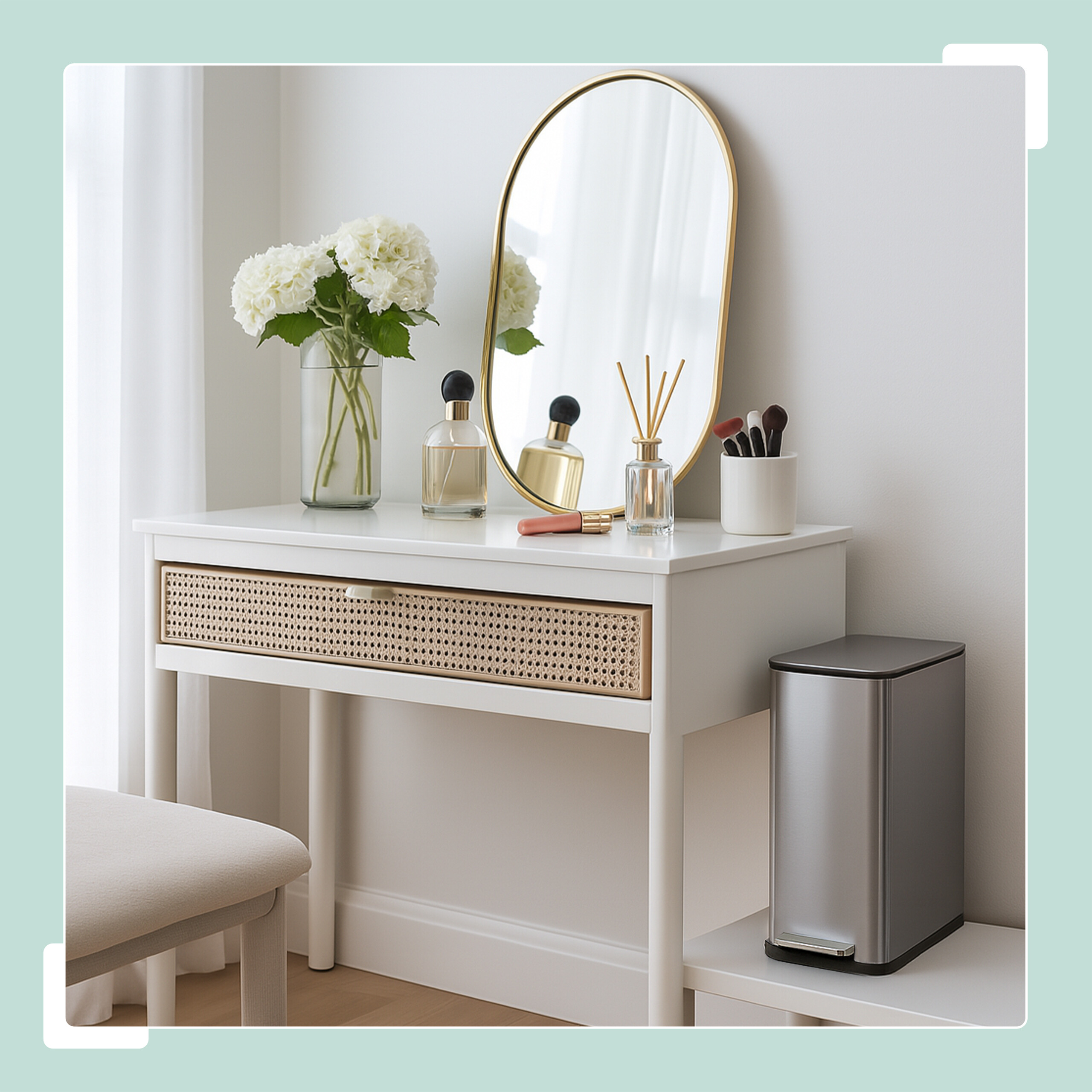 Cubo basura baño Papelera baño Papelera rectangular Bote basura con pedal 10 L - Imagen 24 de 24
