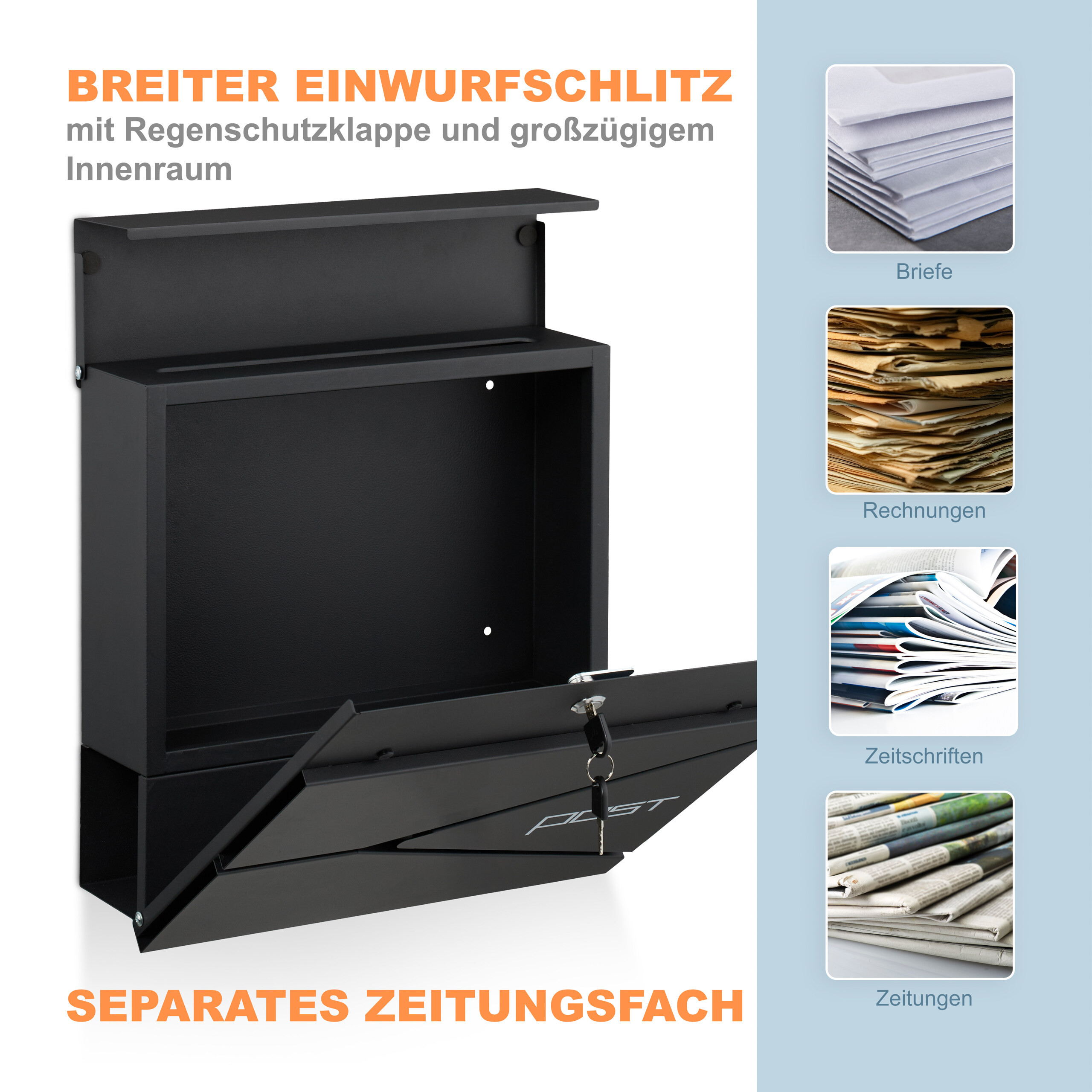 Briefkasten Mailbox Postfach Postbriefkasten Zeitungsfach Briefbox mit Design - Bild 9 von 27