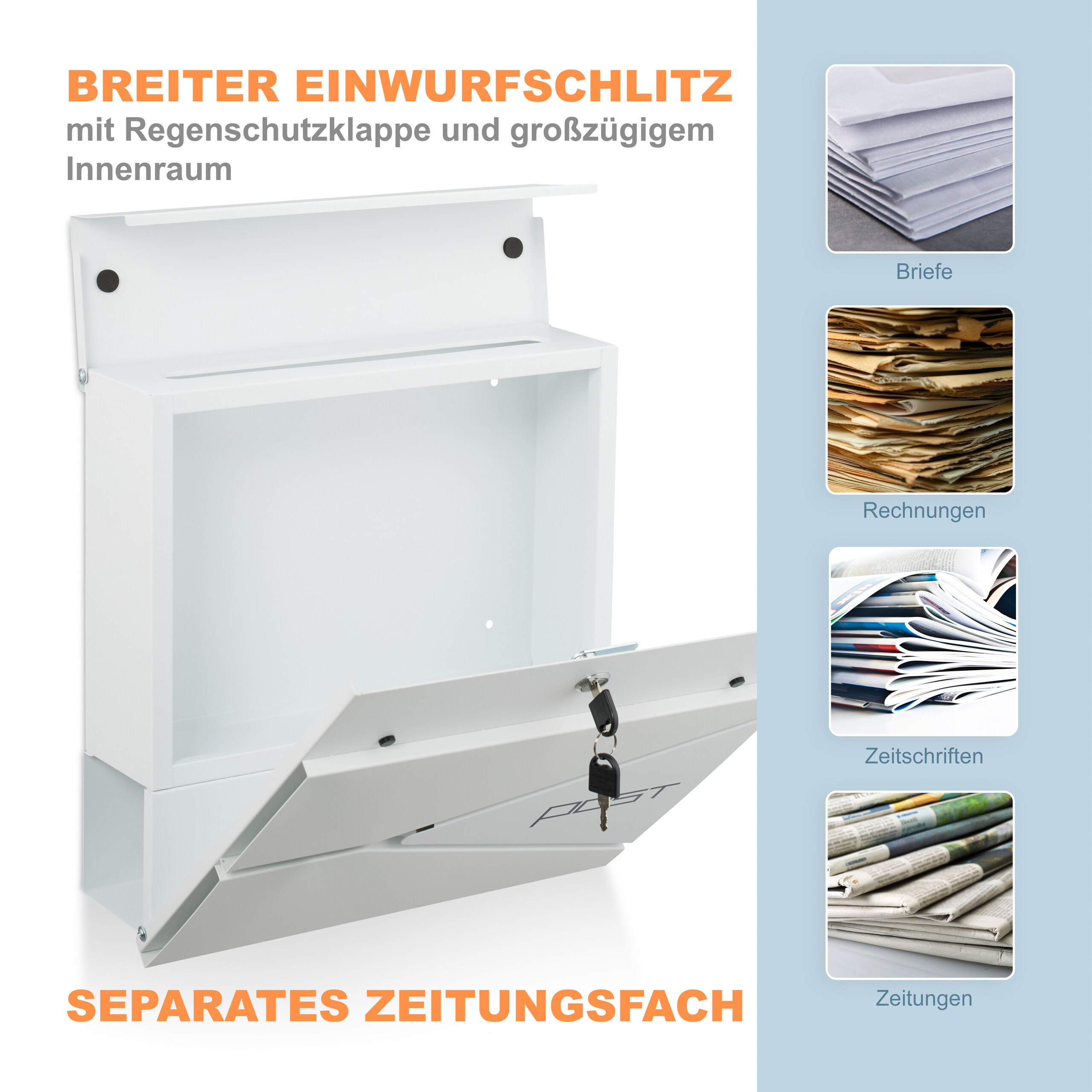 Briefkasten Mailbox Postfach Postbriefkasten Zeitungsfach Briefbox mit Design - Bild 17 von 27