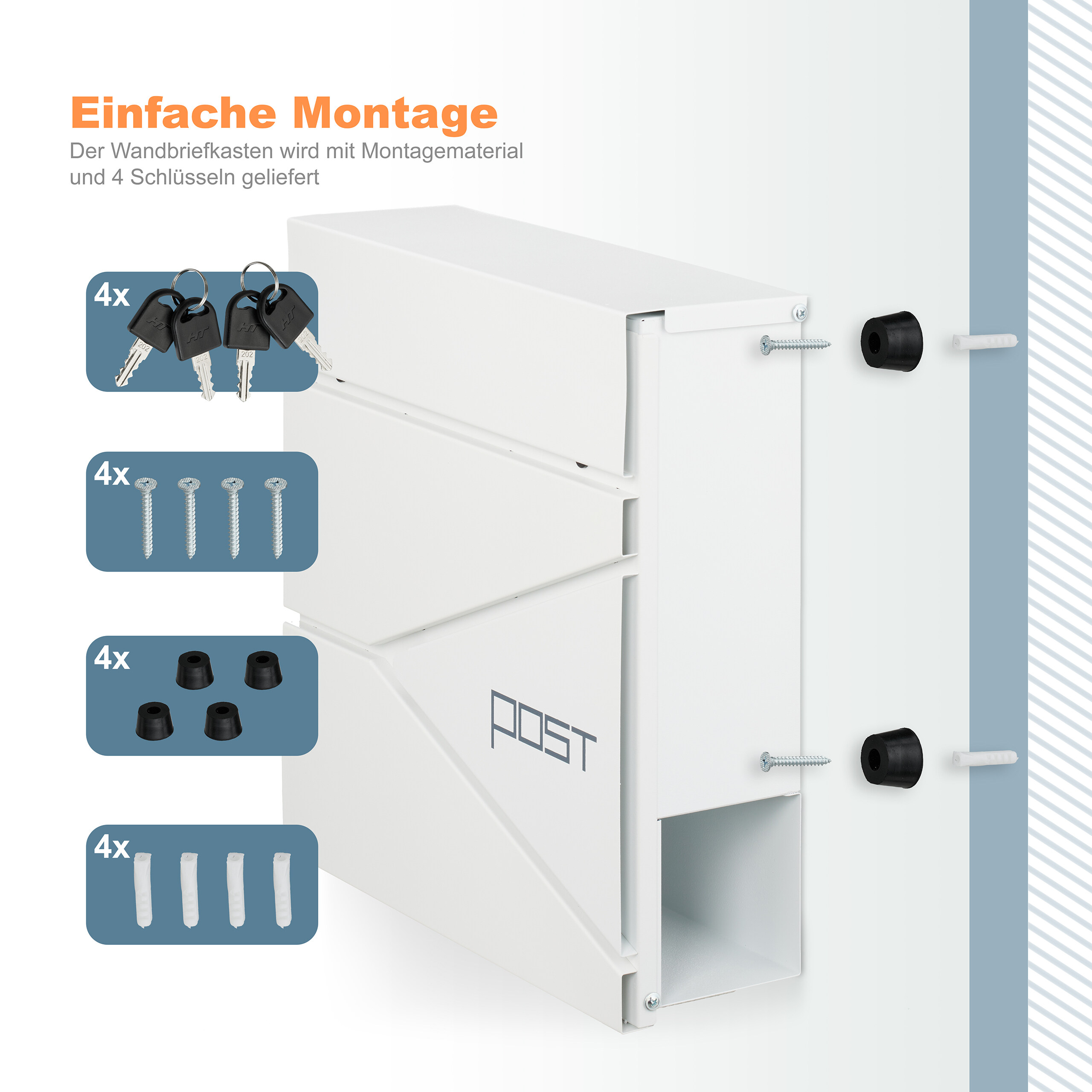 Briefkasten Mailbox Postfach Postbriefkasten Zeitungsfach Briefbox mit Design - Bild 18 von 27