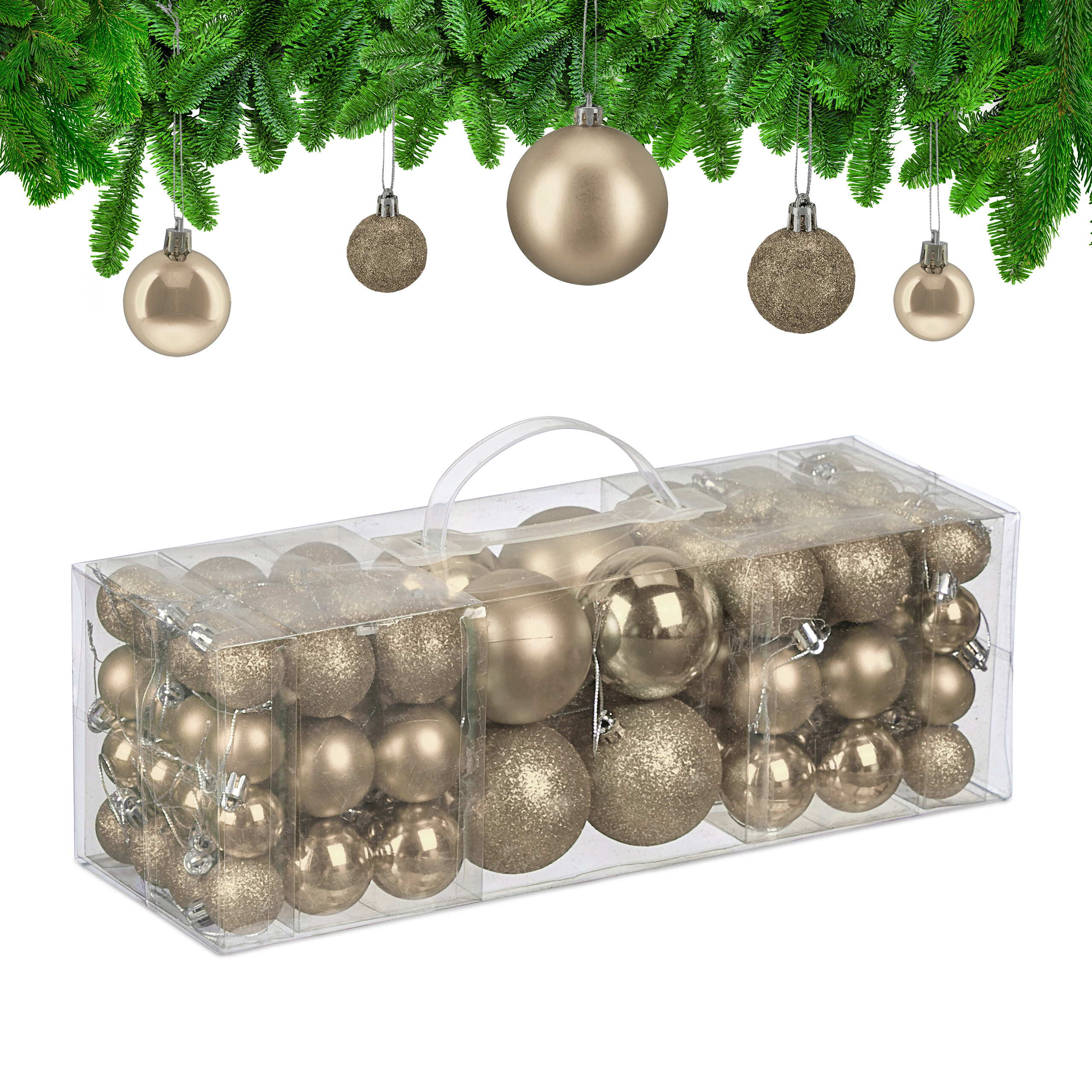Weihnachtskugeln Weihnachtsbaumkugeln Christbaumkugeln Baumkugeln 76er Set