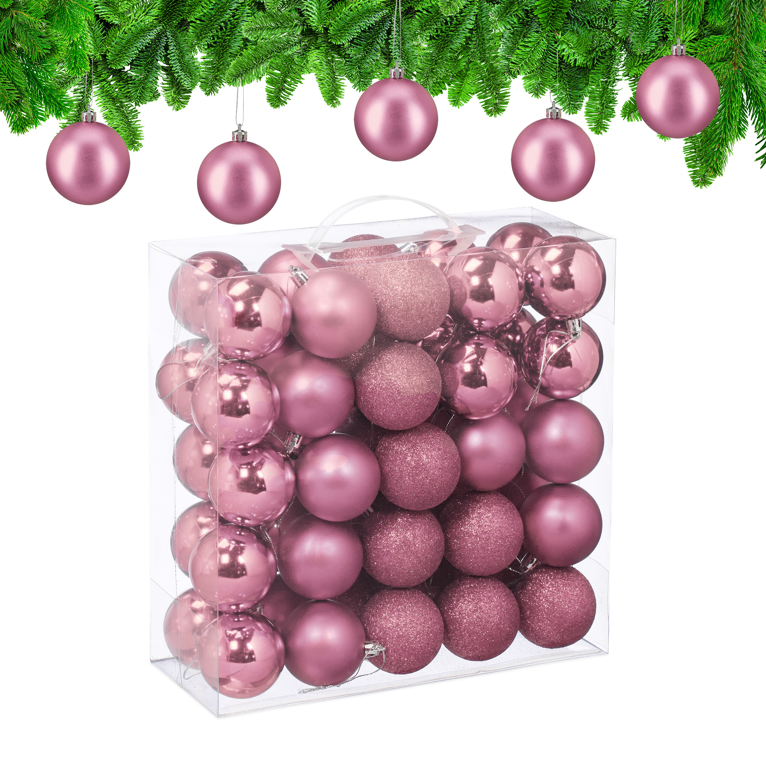 Weihnachtskugeln Tannenbaumdeko Christbaumschmuck Weihnachtskugelset 50er Set - Bild 49 von 77