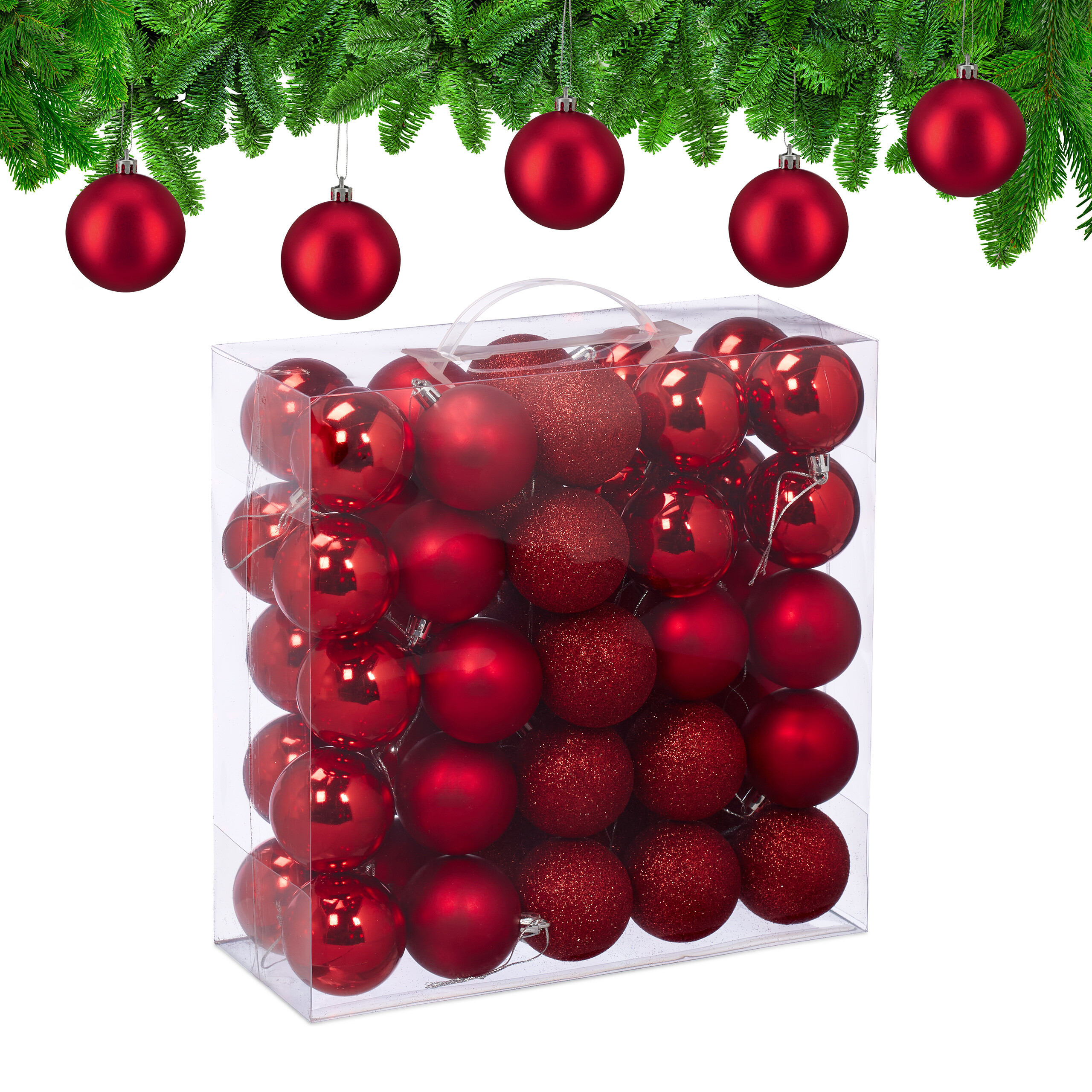 Weihnachtskugeln Tannenbaumdeko Christbaumschmuck Weihnachtskugelset 50er Set - Bild 14 von 77