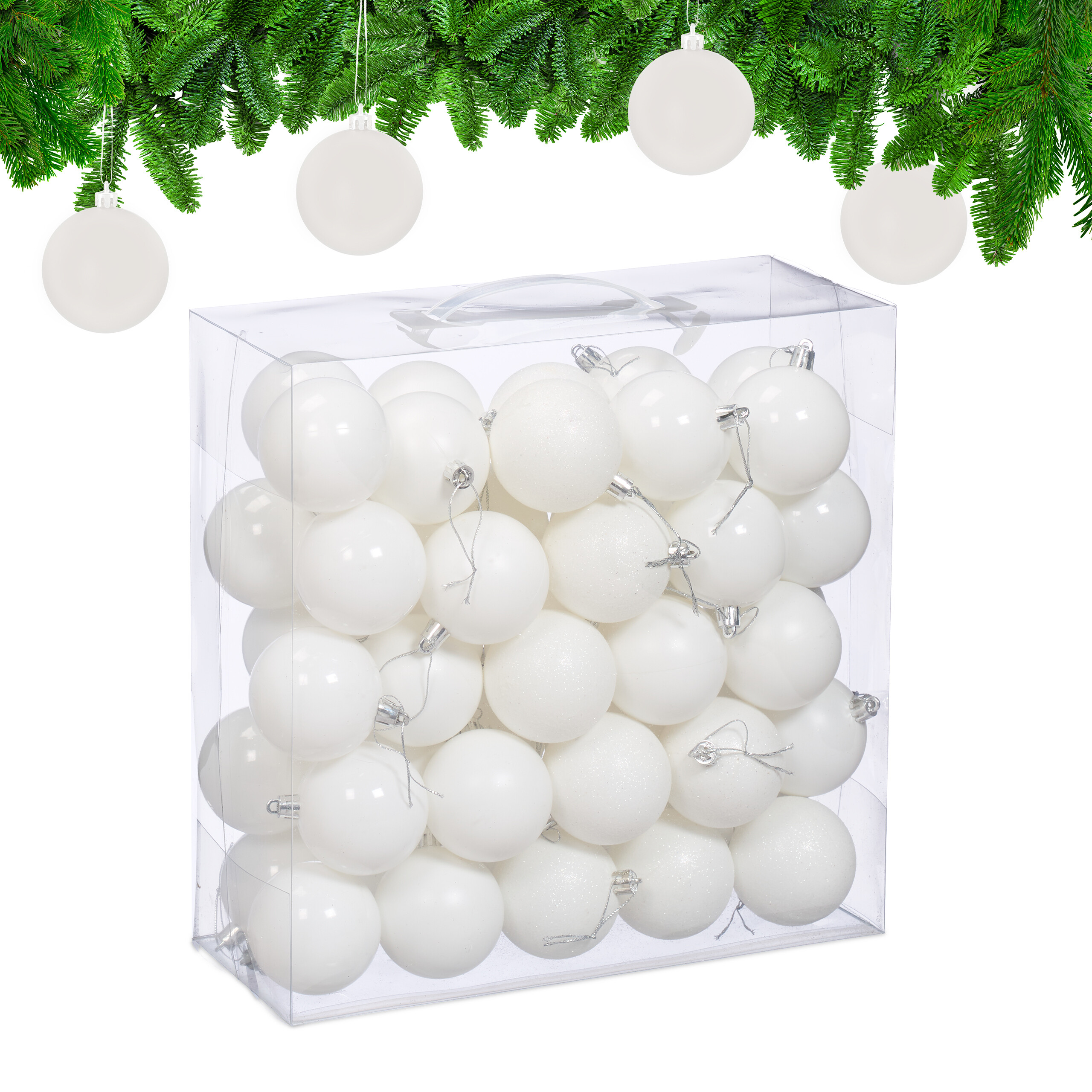 Weihnachtskugeln Tannenbaumdeko Christbaumschmuck Weihnachtskugelset 50er Set - Bild 20 von 77