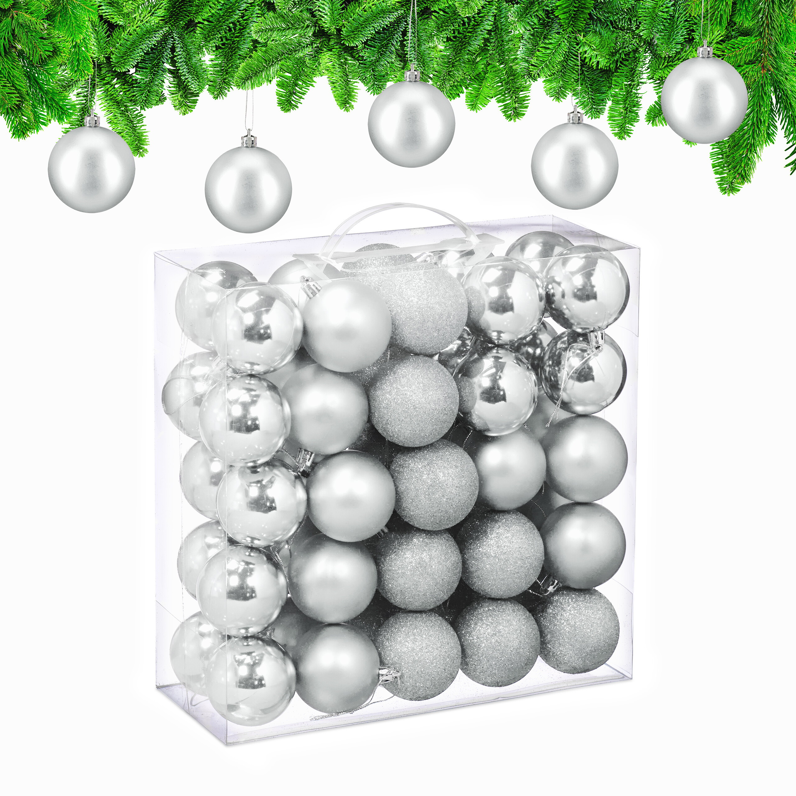 Weihnachtskugeln Tannenbaumdeko Christbaumschmuck Weihnachtskugelset 50er Set - Bild 31 von 77