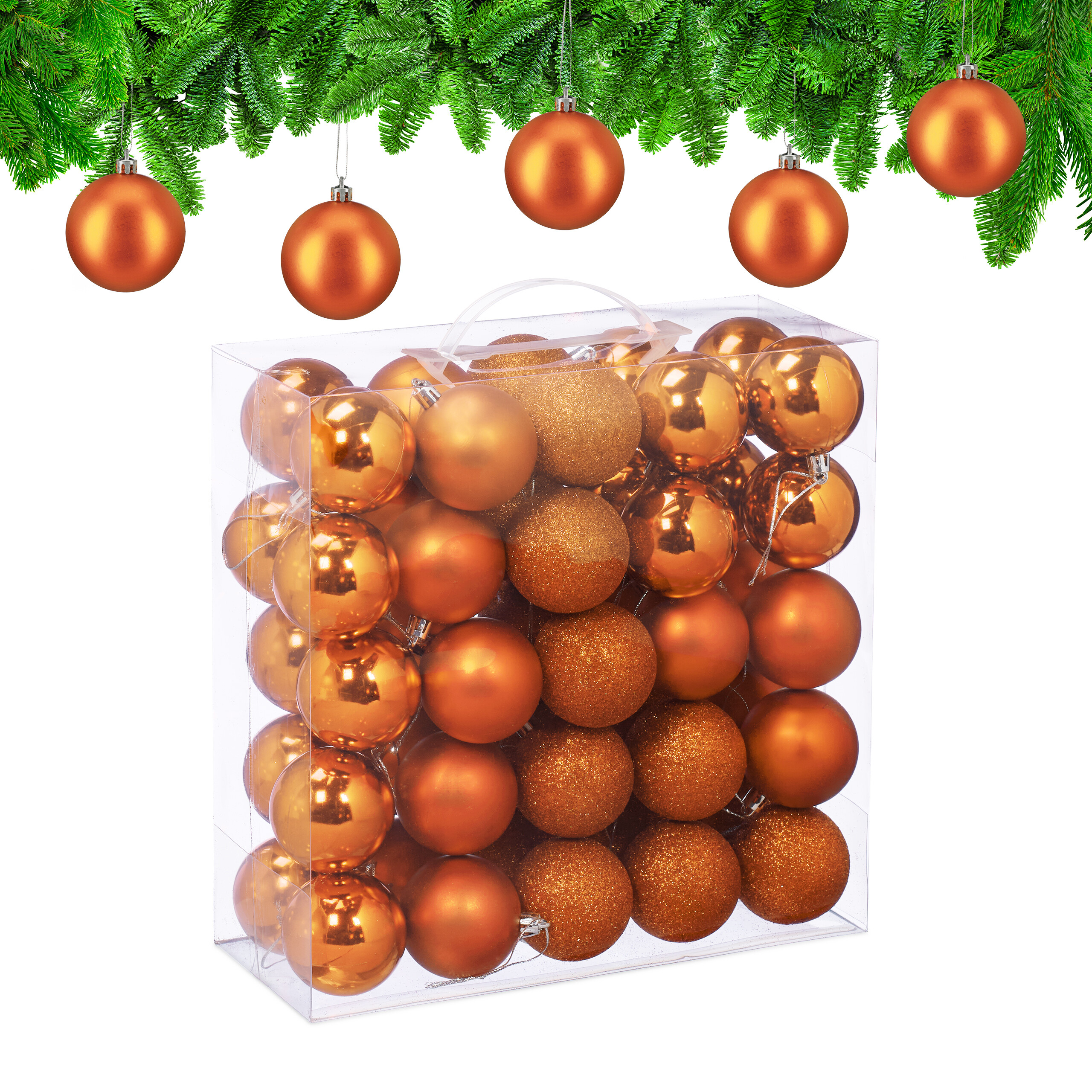 Weihnachtskugeln Tannenbaumdeko Christbaumschmuck Weihnachtskugelset 50er Set - Bild 37 von 77
