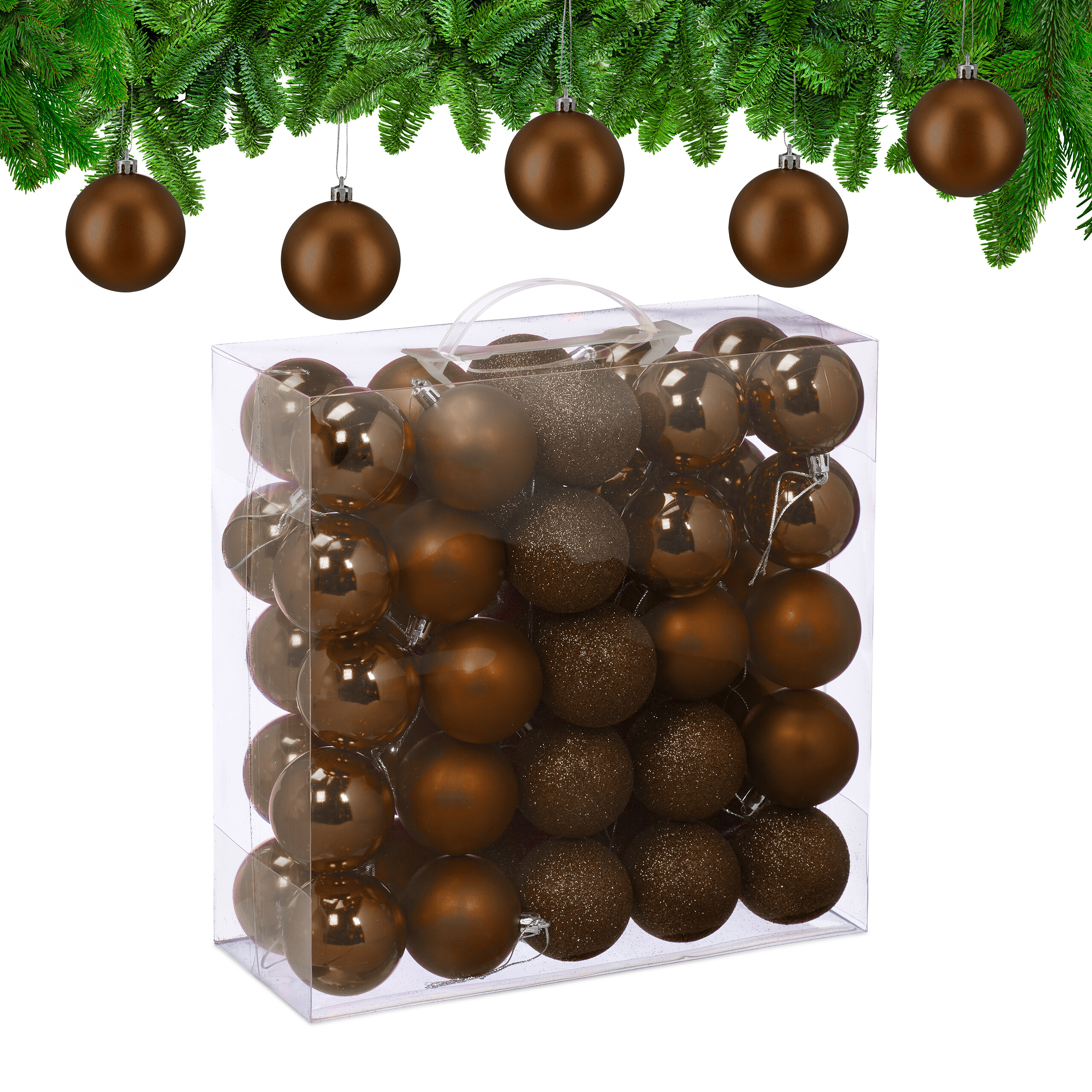 Weihnachtskugeln Tannenbaumdeko Christbaumschmuck Weihnachtskugelset 50er Set - Bild 43 von 77