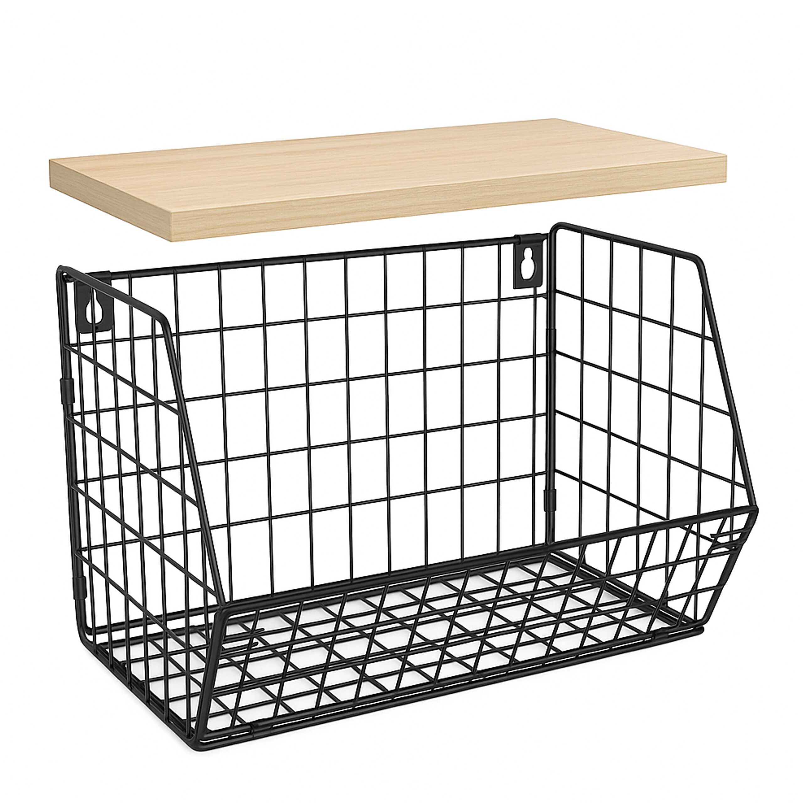 Obstkorb Wandregal Hängeregal Gemüsekorb Metallkorb Korbregal Gitter Wandmontage - Bild 17 von 30