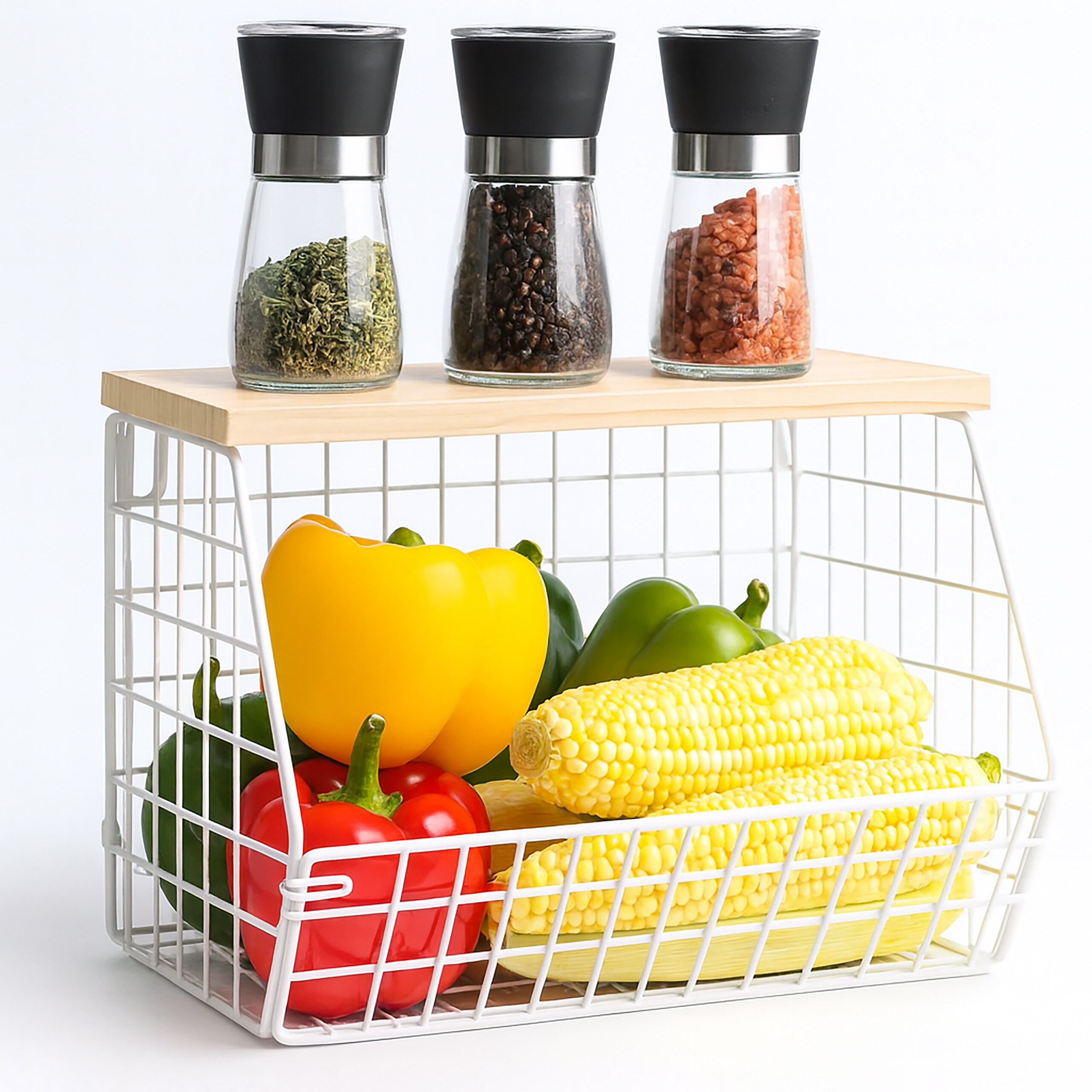 Obstkorb Wandregal Hängeregal Gemüsekorb Metallkorb Korbregal Gitter Wandmontage - Bild 22 von 30