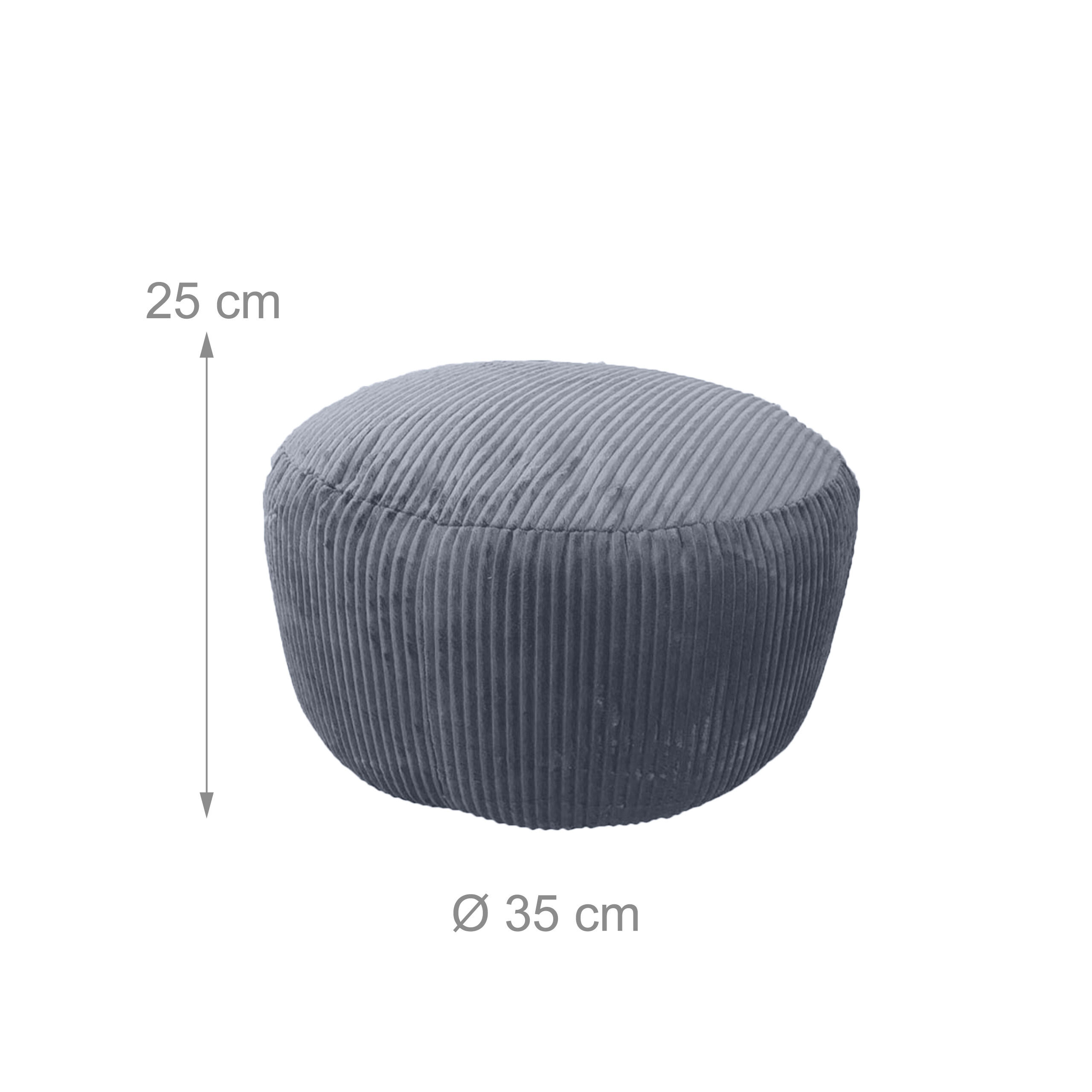 Pouf Hocker Sitzpouf Bodensitzkissen Fußschemel Sofahocker Sitzgelegenheit Cord - Bild 15 von 26