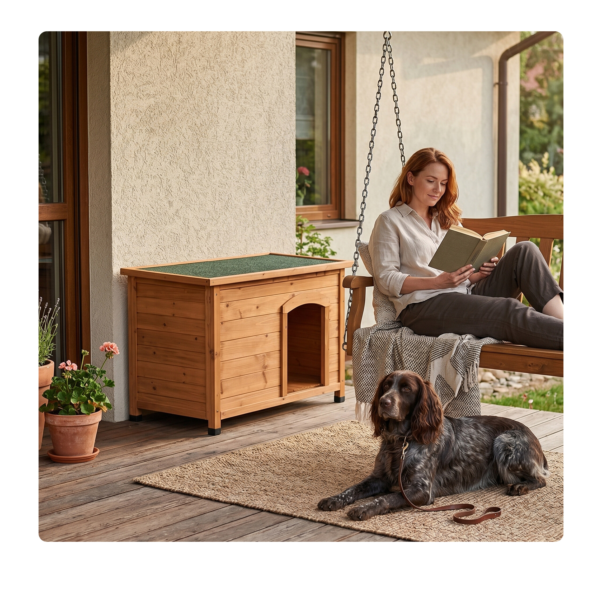 Hundehütte Hundehöhle Hundehaus Hundevilla Tierhaus Hunde Hundehäuschen outdoor - Produktbild 1
