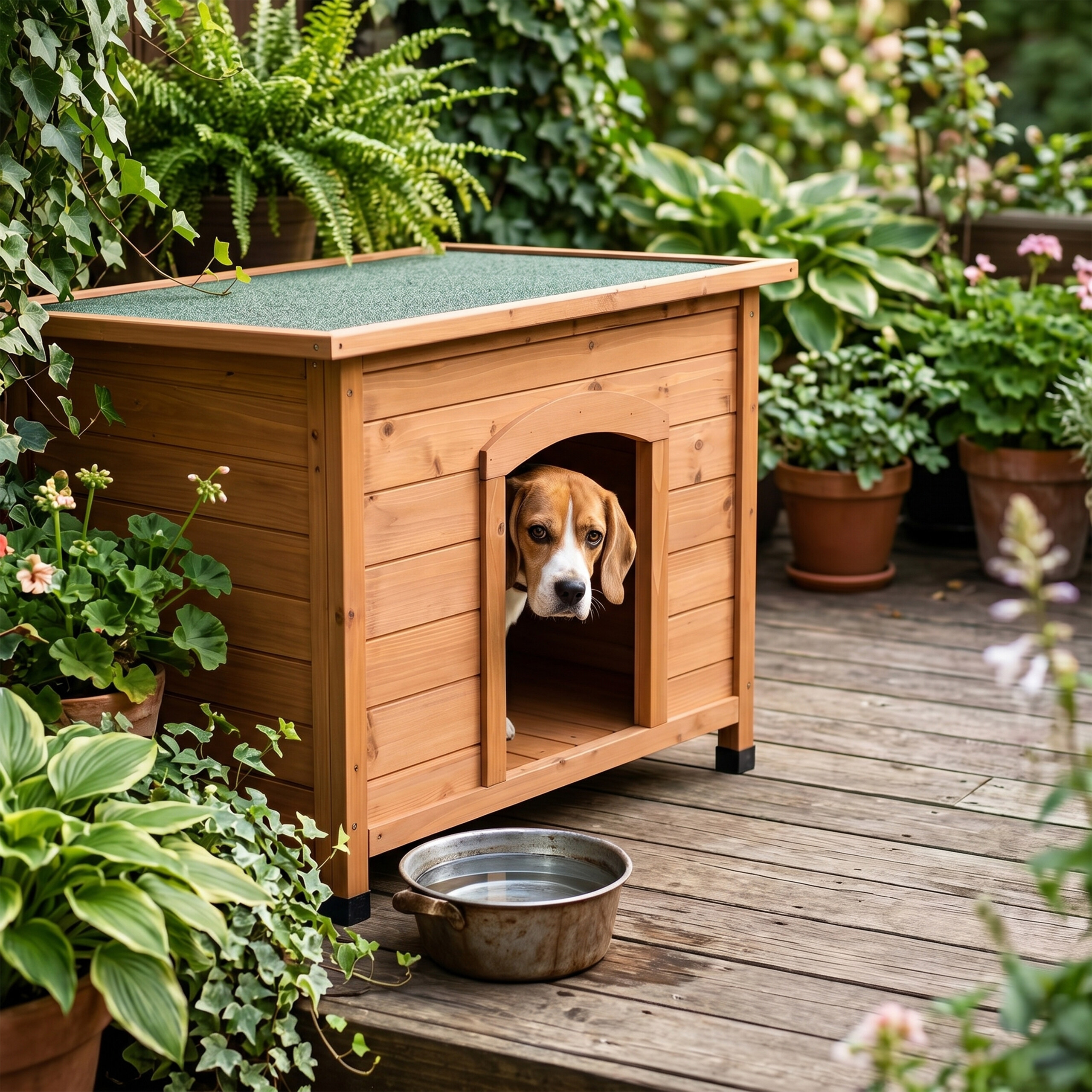 Hundehütte Hundehöhle Hundehaus Hundevilla Tierhaus Hunde Hundehäuschen outdoor - Produktbild 2