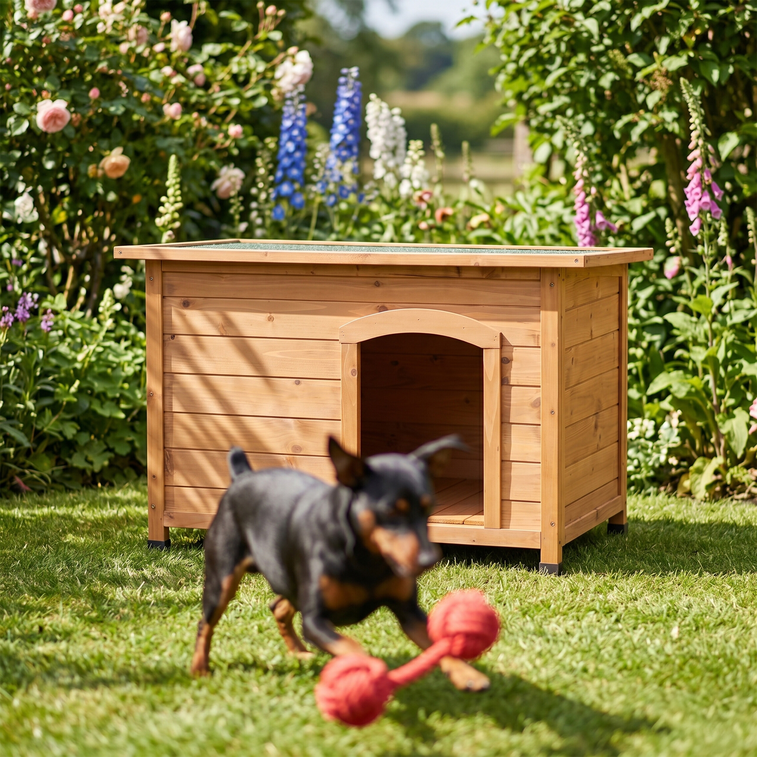 Hundehütte Hundehöhle Hundehaus Hundevilla Tierhaus Hunde Hundehäuschen outdoor - Produktbild 4