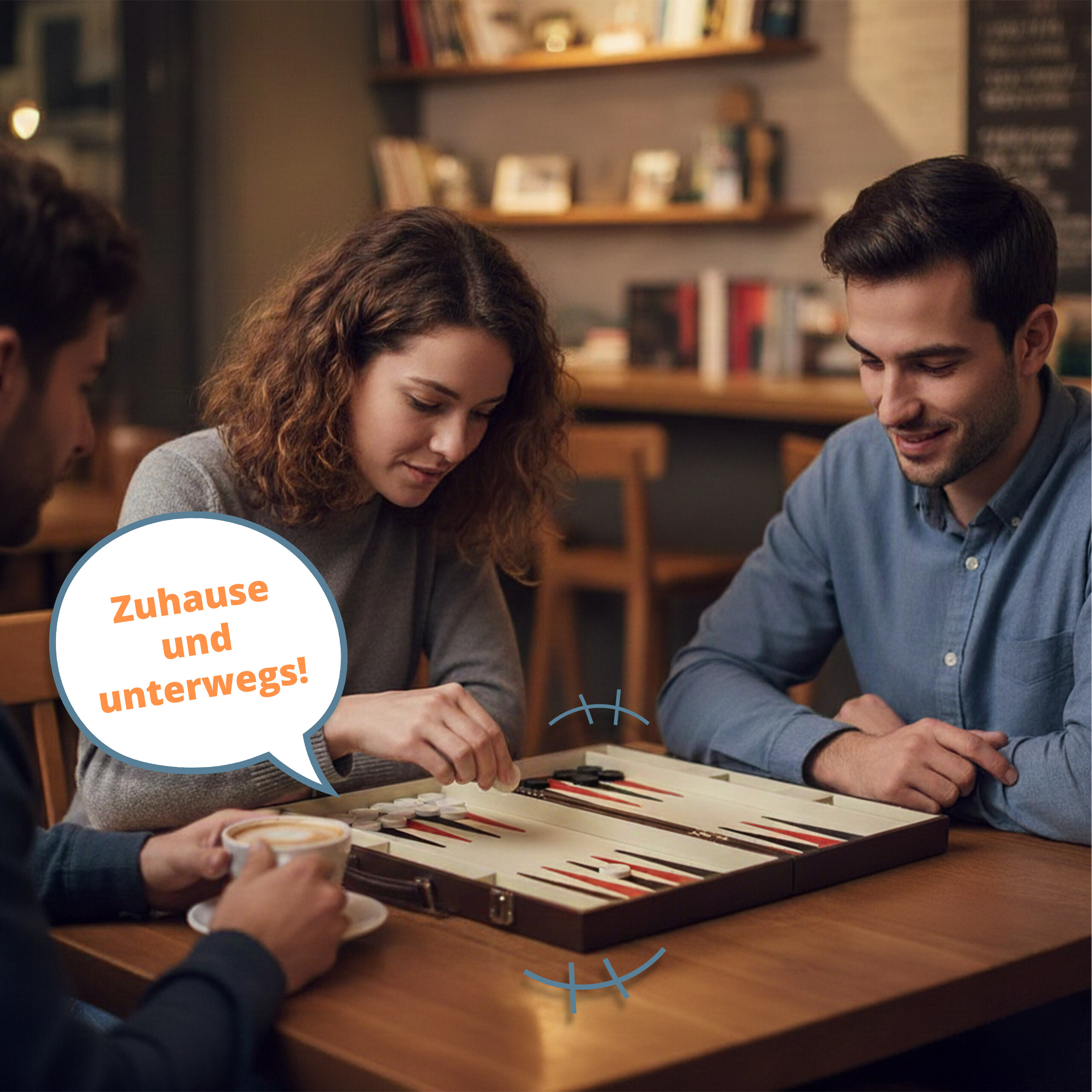 Backgammon Koffer Brettspiel Backgammon-Spiel Backgammon-Set Tavla Spiel braun - Bild 3 von 7