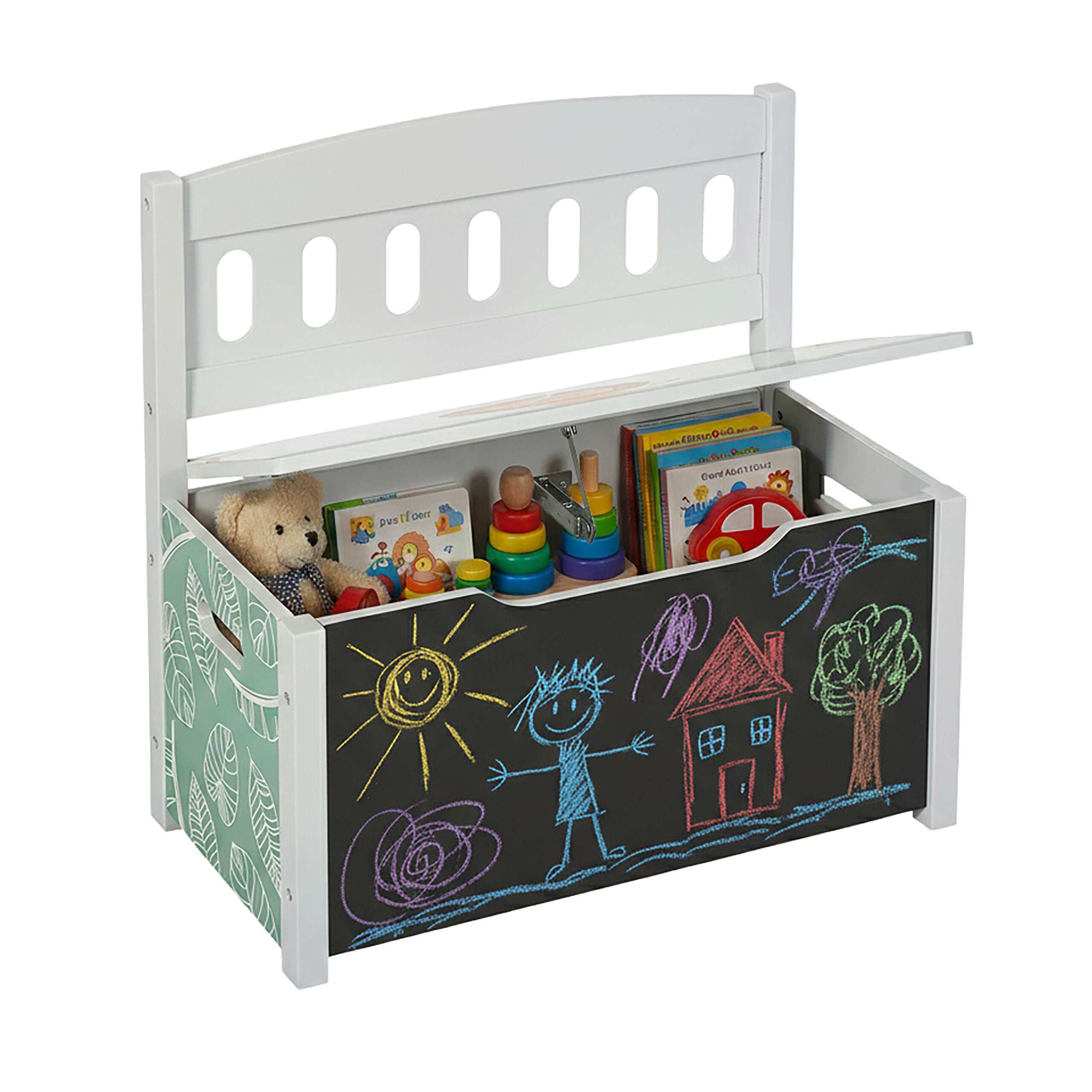 Kinderbank Kinder-Sitzbank Sitztruhe Spielzeugkiste Kindertruhe Bank Tafel