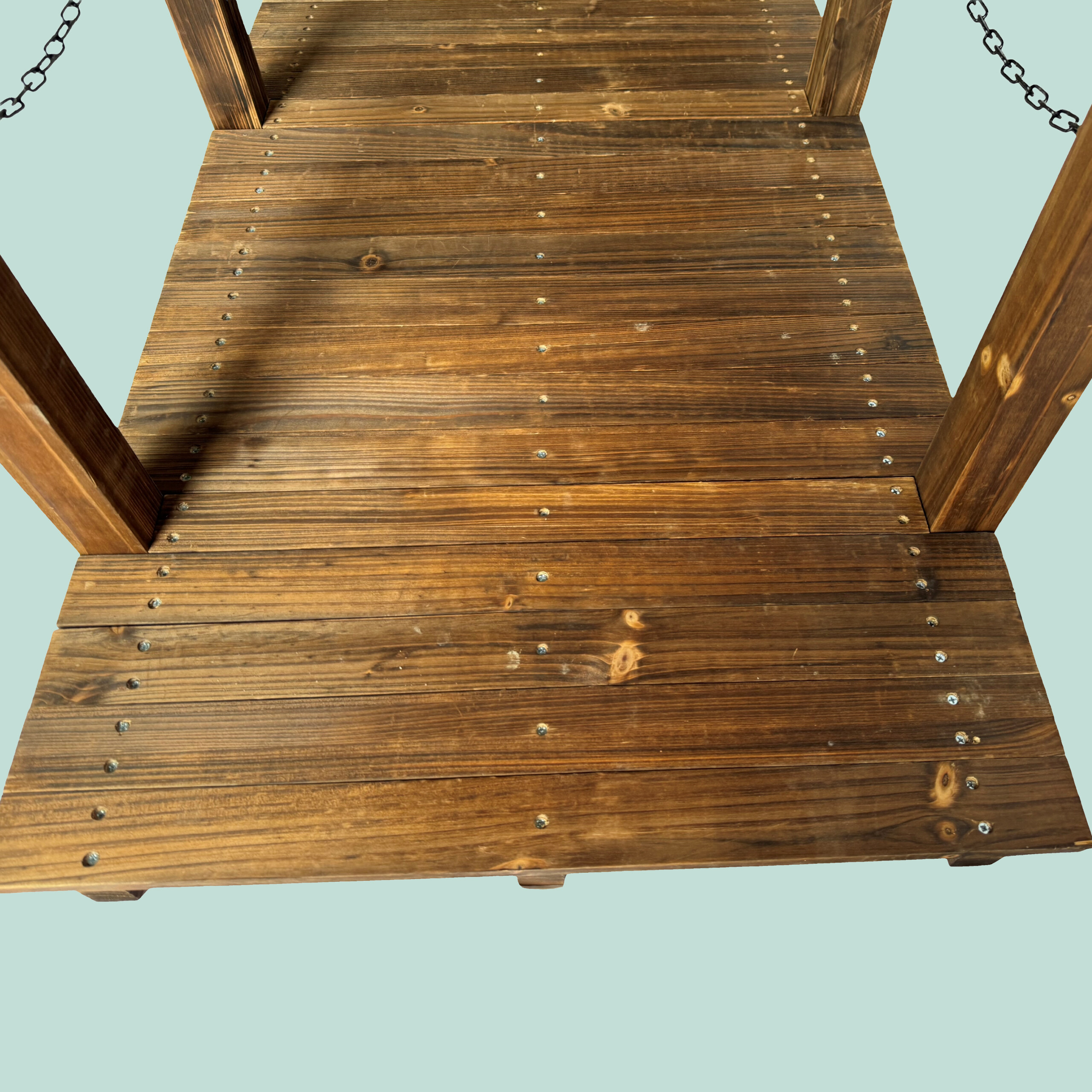 Garden wooden arched bridge, ornamental decorative pond bridge, fir timber - Produktbild 5