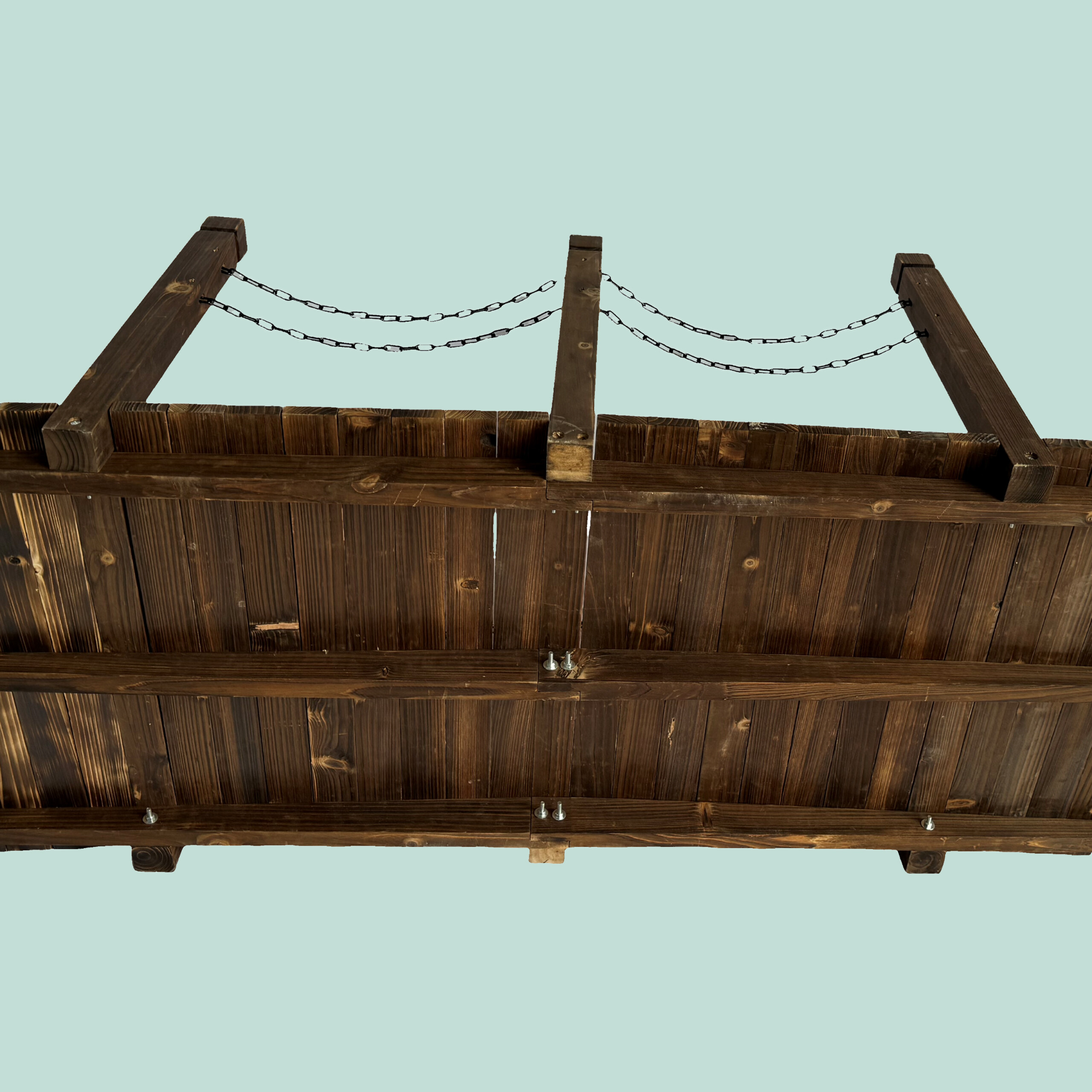 Garden wooden arched bridge, ornamental decorative pond bridge, fir timber - Produktbild 7