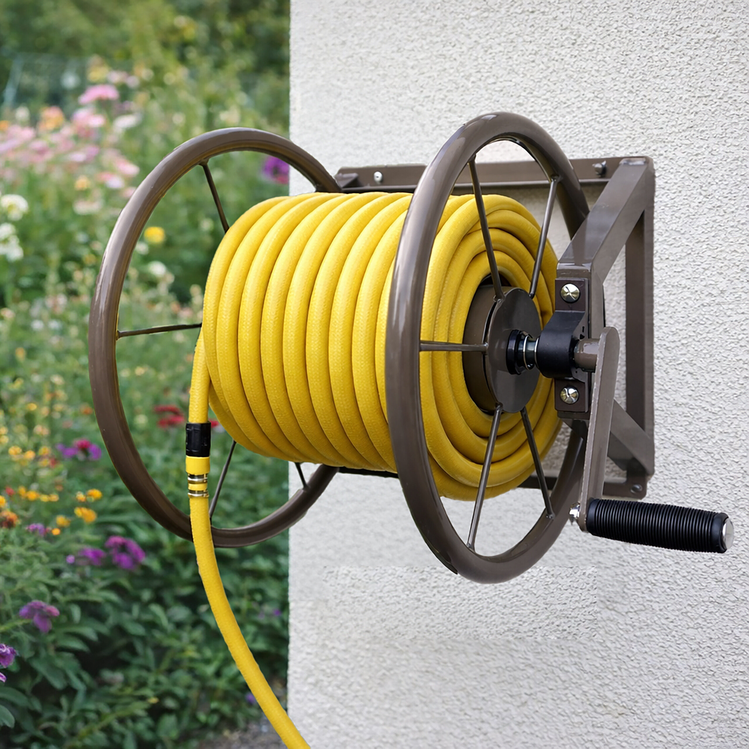 Schlauchtrommel Gartenschlauch Trommel Wasserschlauch Aufroller Edelstahl Wand