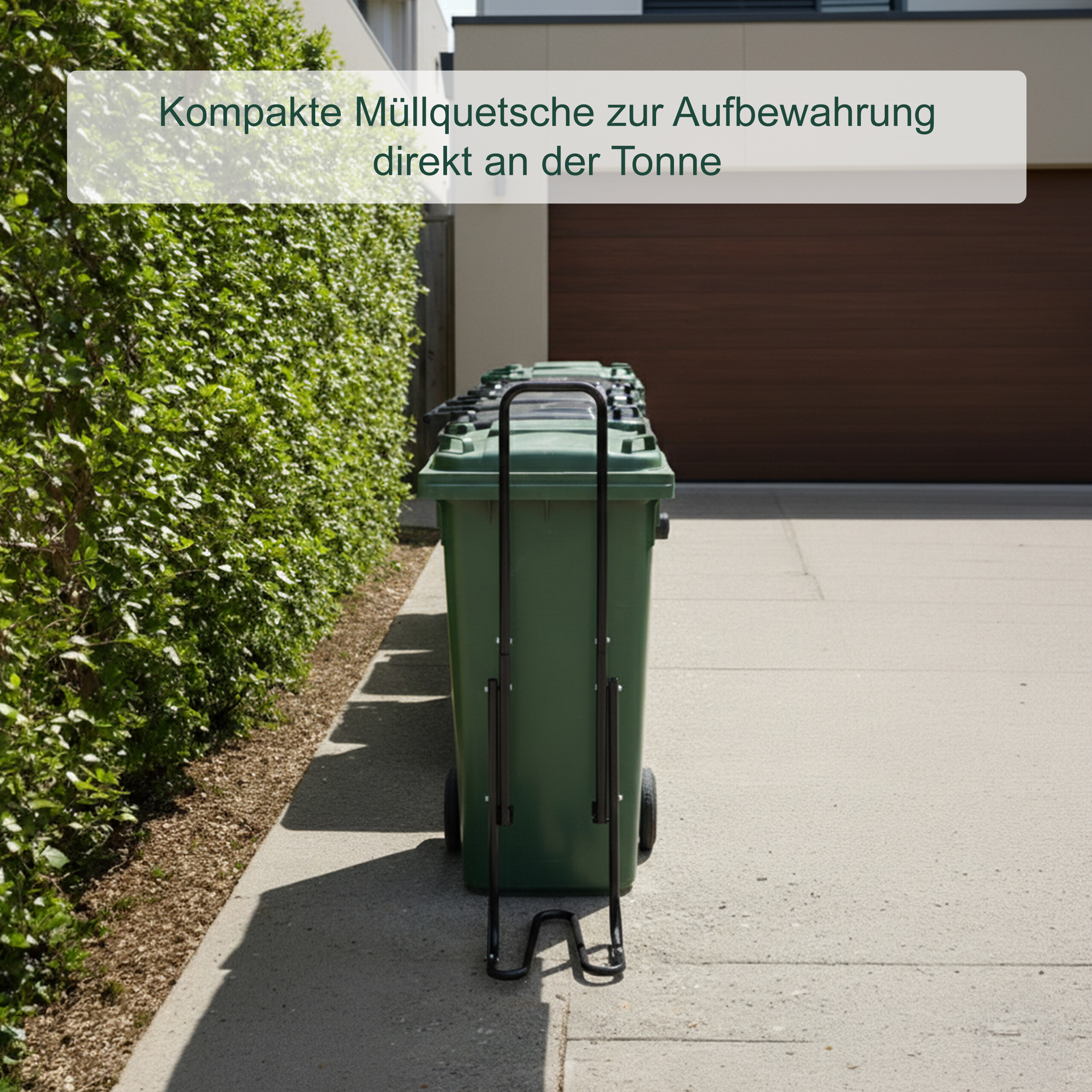 Müllpresse Müllverdichter Hausmüllpresse Mülltonnenpresse höhenverstellbar Stahl - Produktbild 2