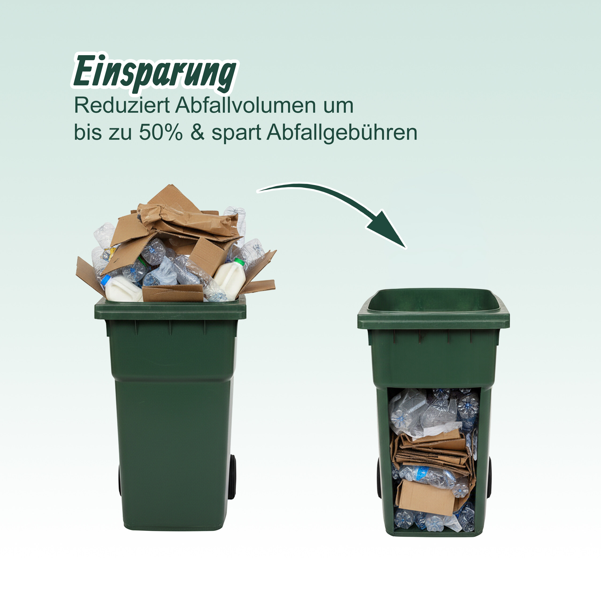 Müllpresse Müllverdichter Hausmüllpresse Mülltonnenpresse höhenverstellbar Stahl - Produktbild 5