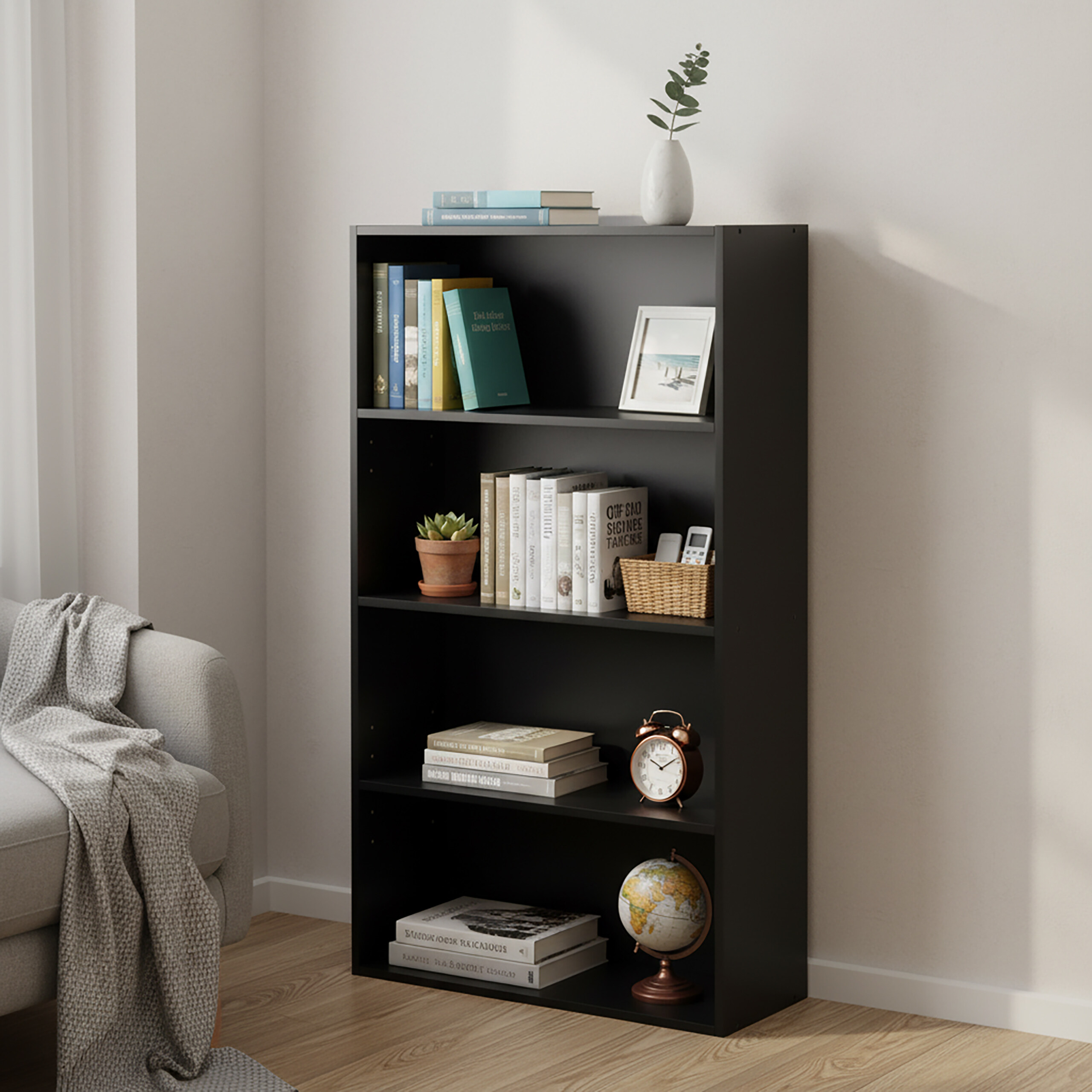 Bibliothèque étagère sur pied meuble à livres étagère d'appoint salon