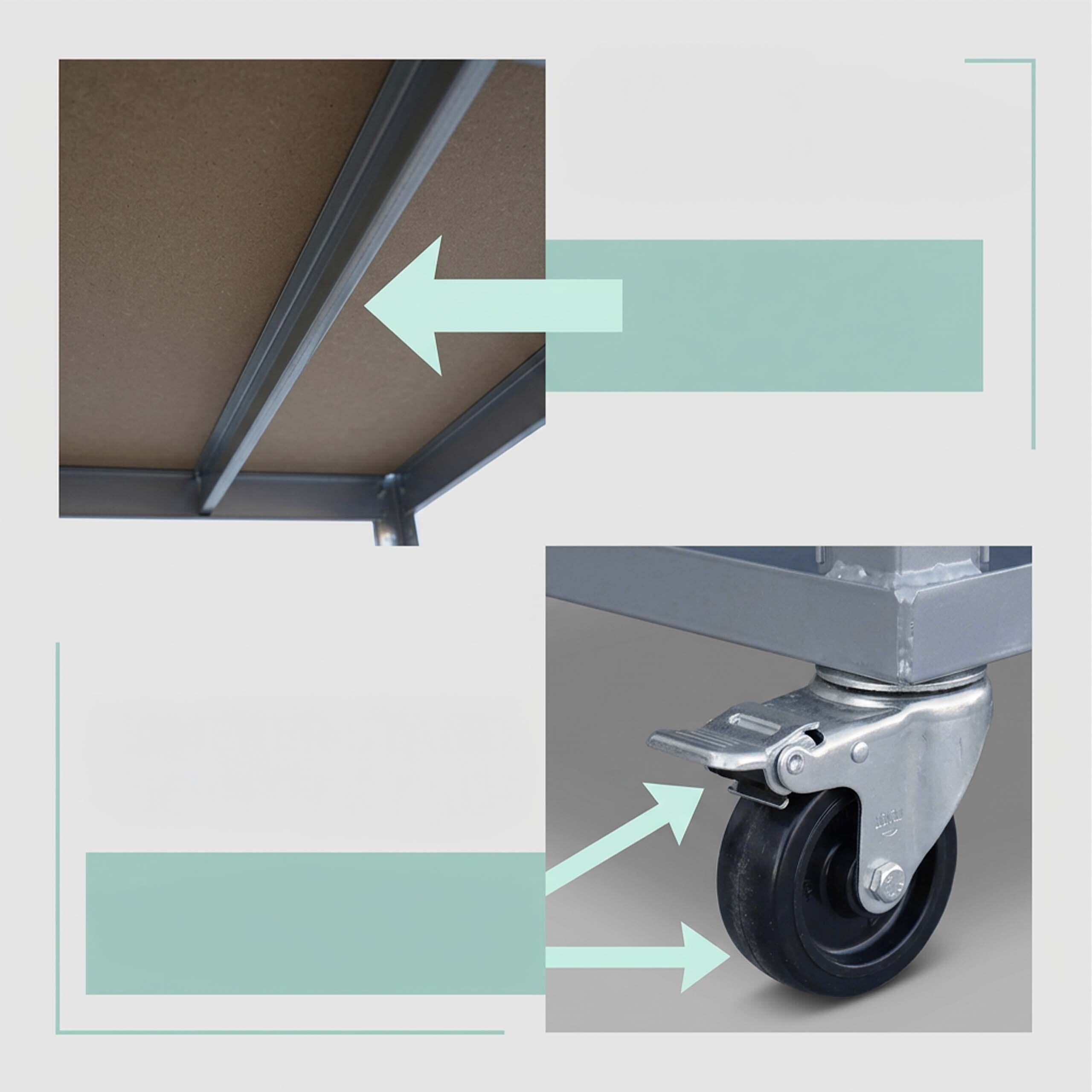 Etagenwagen Werkstattwagen Kommissionierwagen Materialwagen 5 Ebenen mit Rollen - Produktbild 5