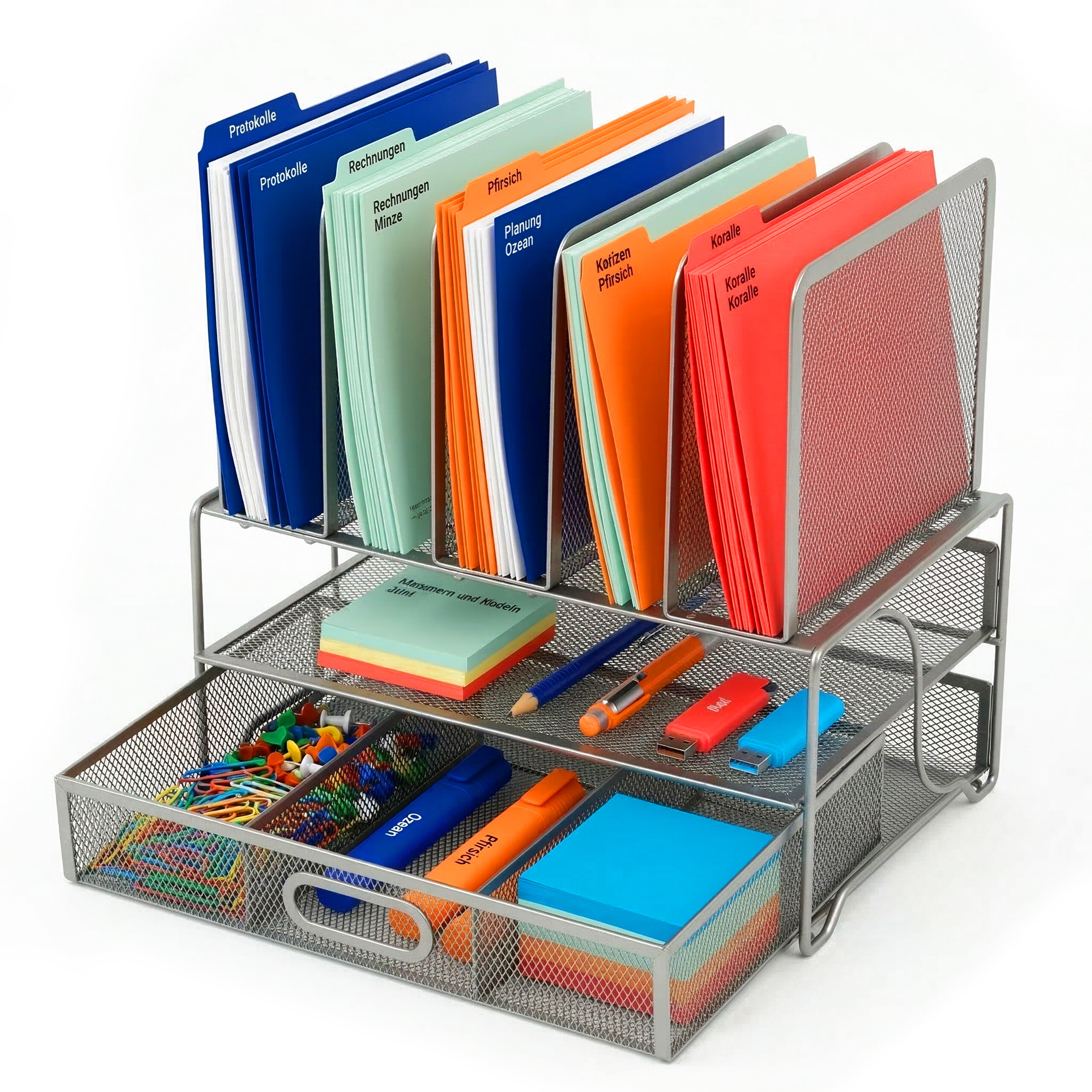 Desk organiser, desk butler, office supplies organiser, pen holder