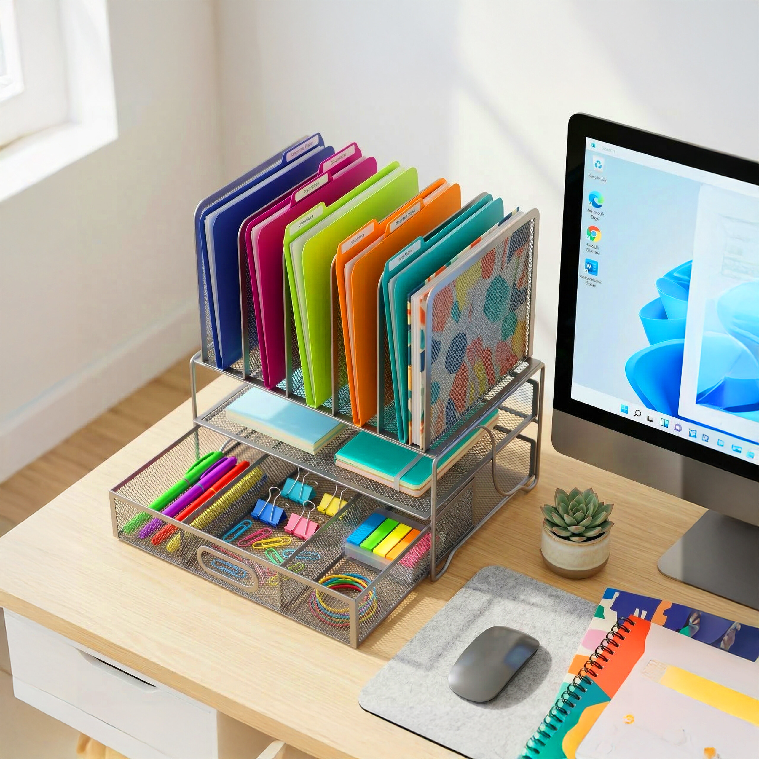Desk organiser, desk butler, office supplies organiser, pen holder - Produktbild 2