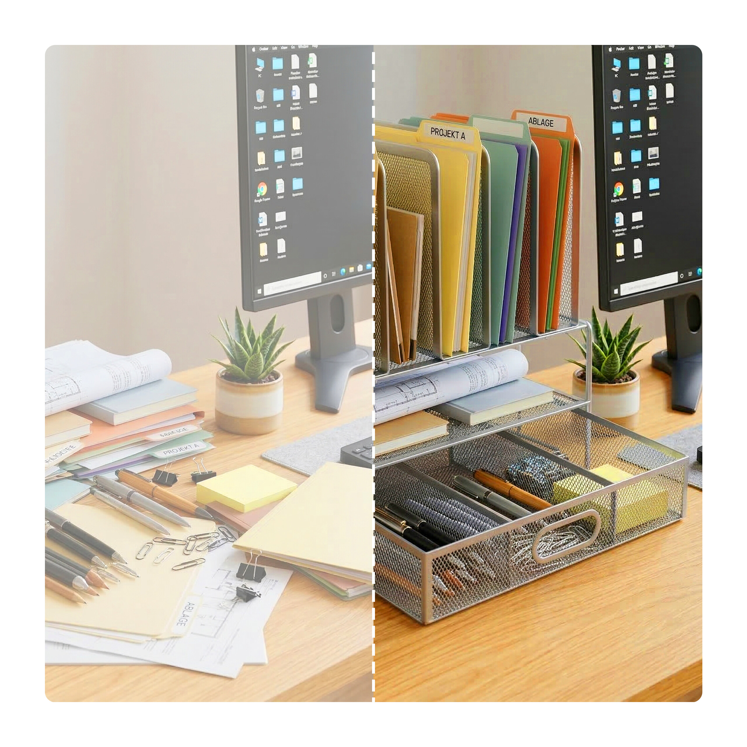 Desk organiser, desk butler, office supplies organiser, pen holder - Produktbild 4