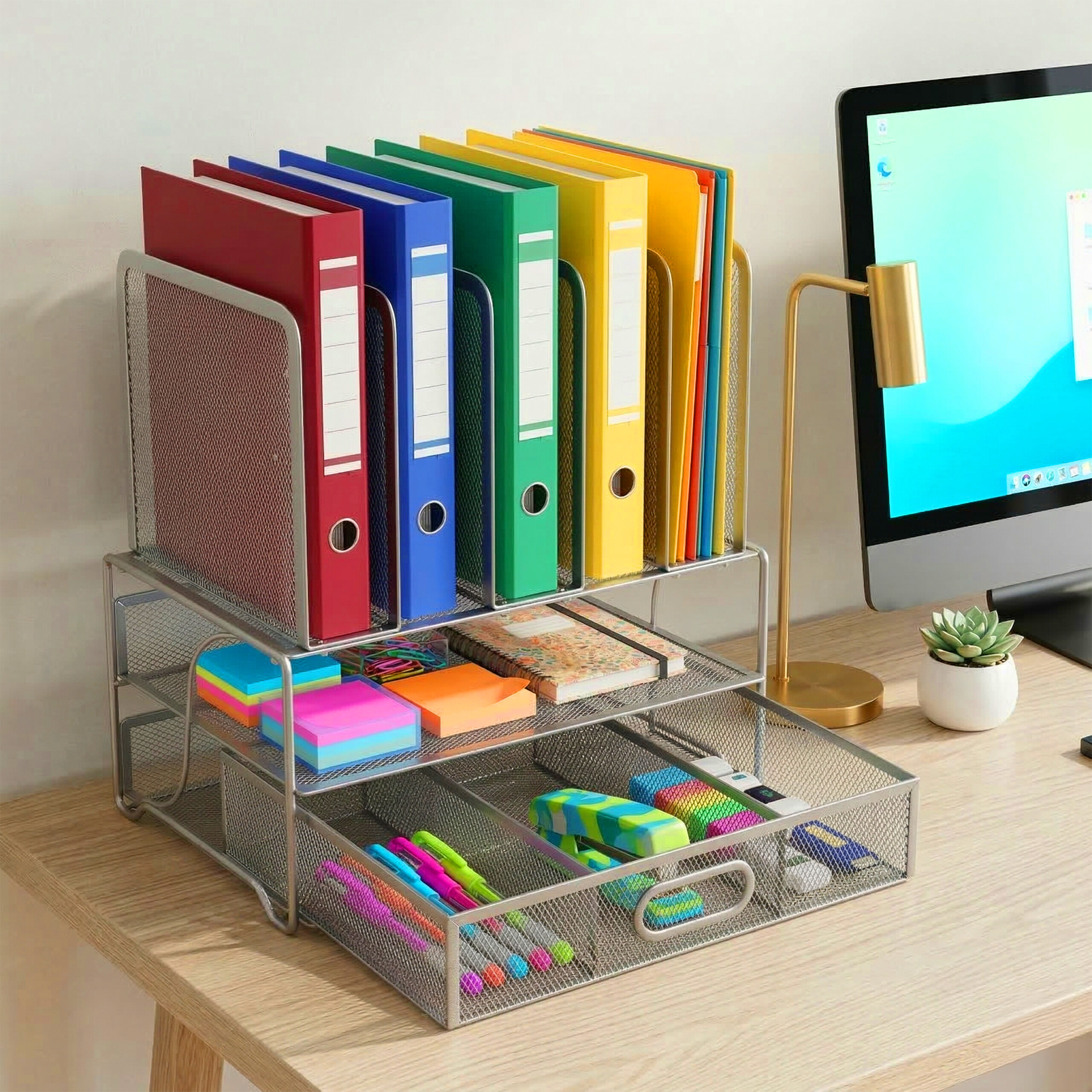 Desk organiser, desk butler, office supplies organiser, pen holder - Produktbild 5