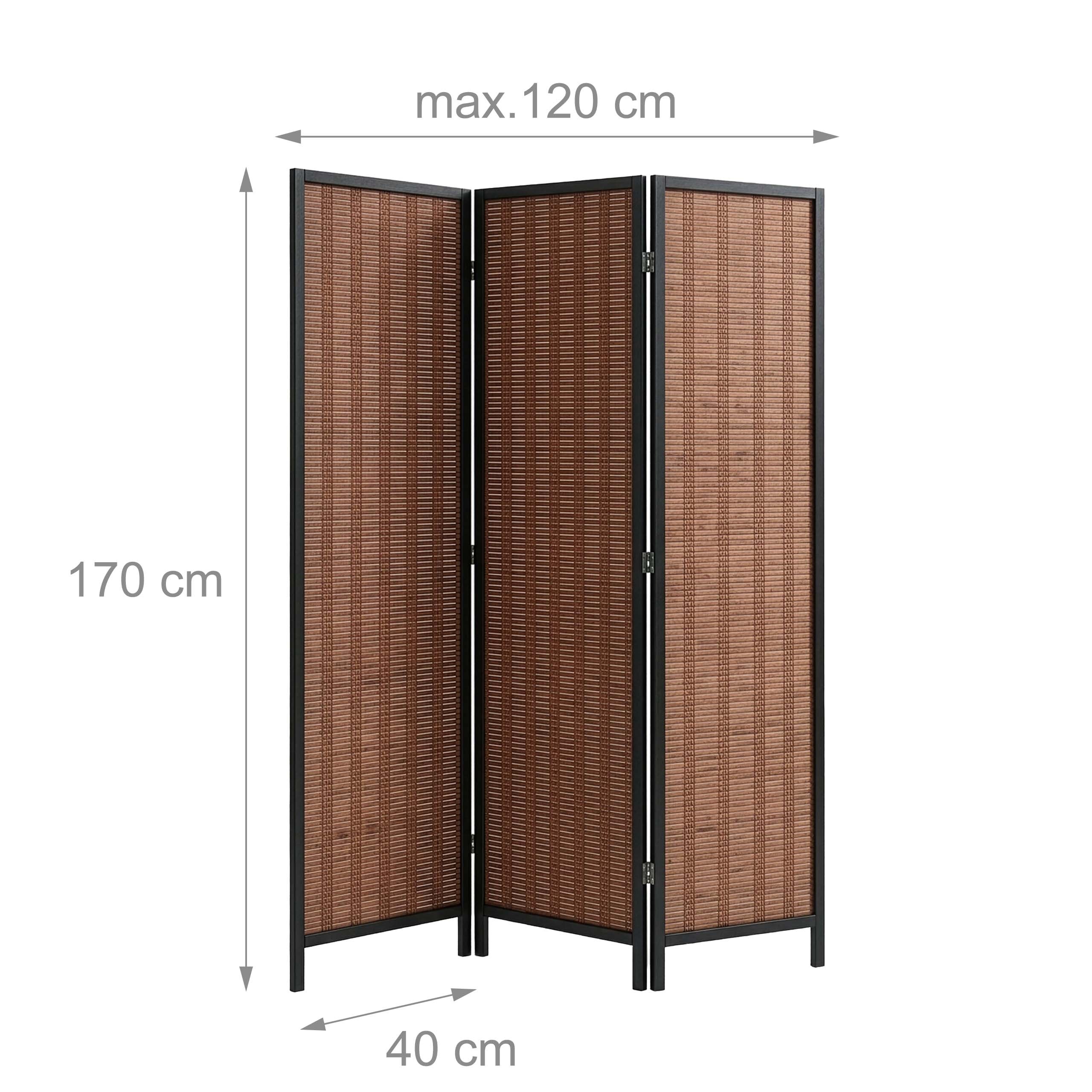 Paravent Raumteiler Stellwand Raumtrenner Zimmertrenner Sichtschutzwand Bambus - Produktbild 3