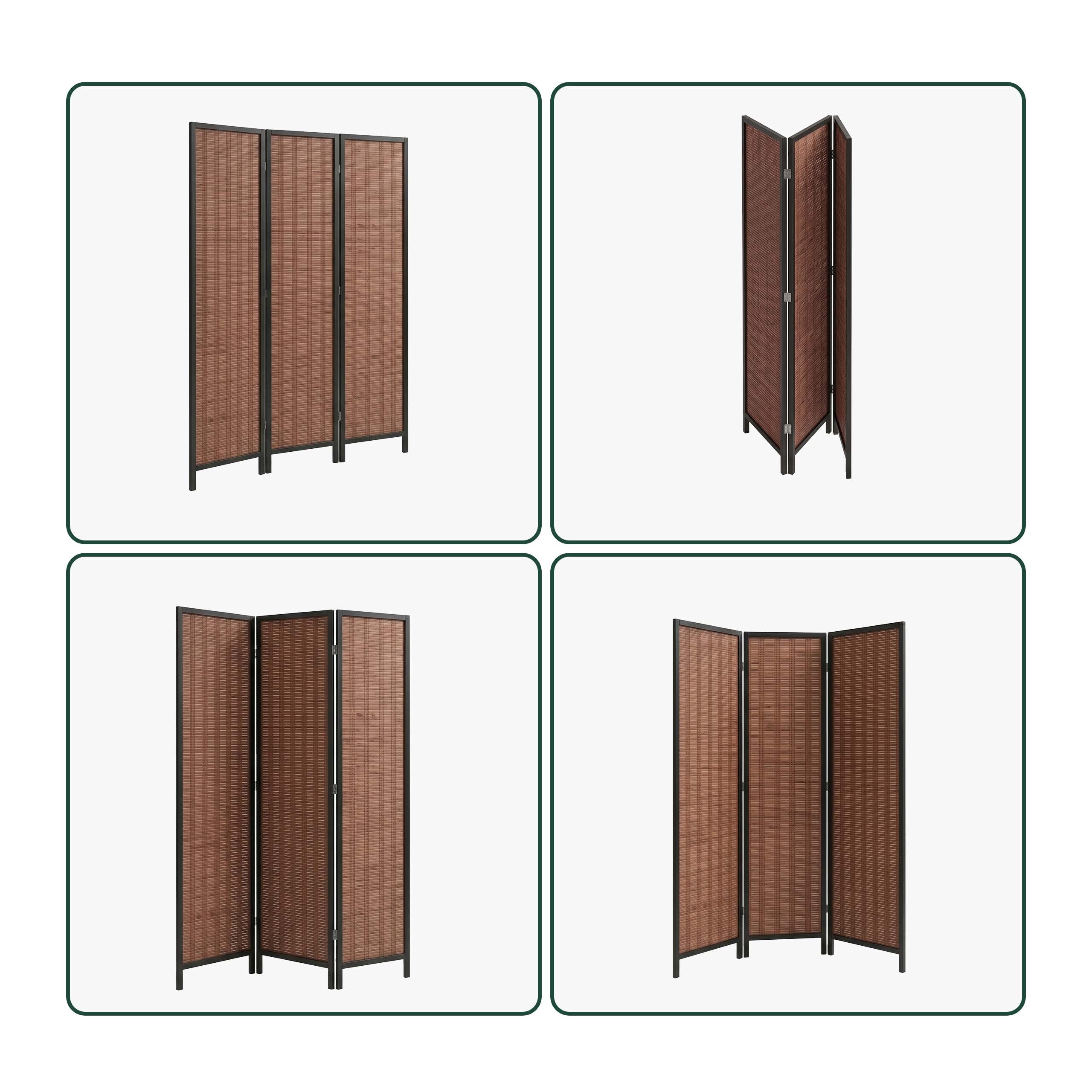 Paravent Raumteiler Stellwand Raumtrenner Zimmertrenner Sichtschutzwand Bambus - Produktbild 5