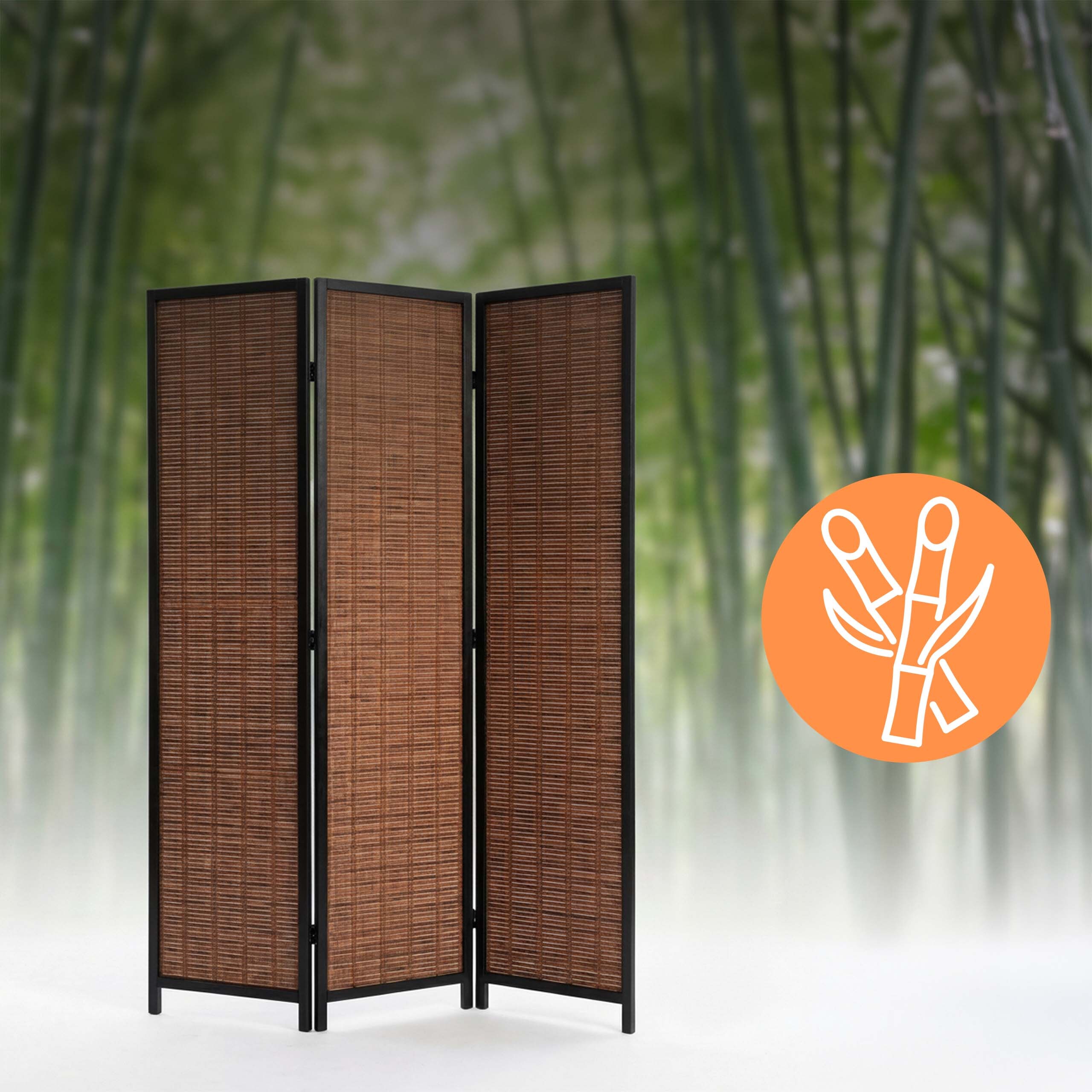 Paravent Raumteiler Stellwand Raumtrenner Zimmertrenner Sichtschutzwand Bambus - Produktbild 7