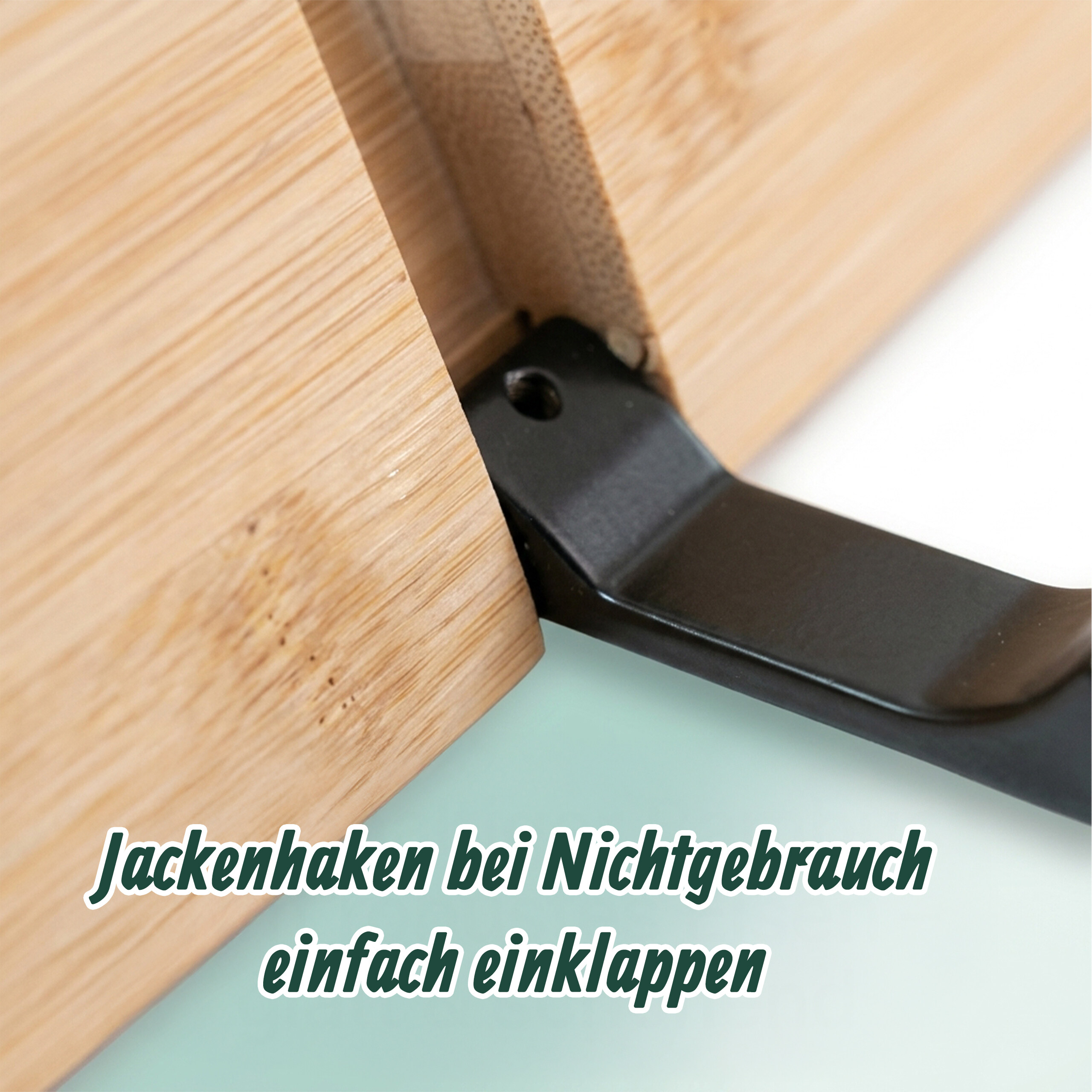 Garderobenleiste Kleiderhaken Garderobenhaken Hakenleiste Wand Garderobe Bambus - Produktbild 6