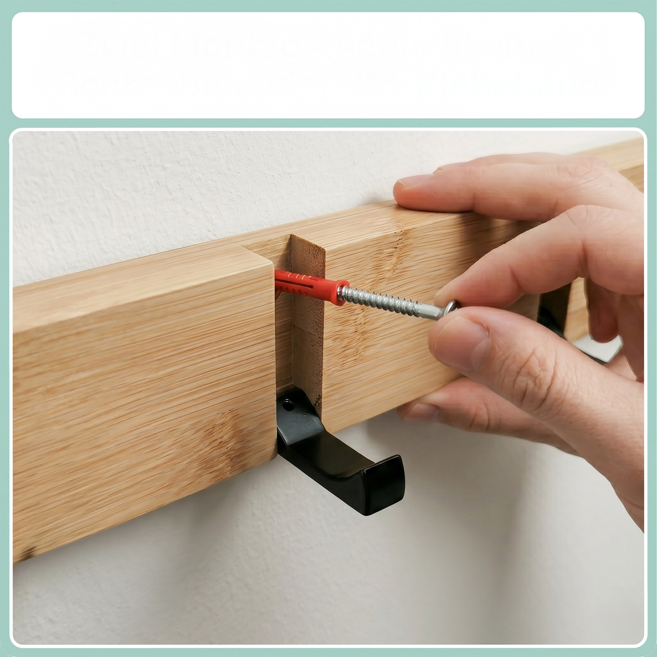 Garderobenleiste Kleiderhaken Garderobenhaken Hakenleiste Wand Garderobe Bambus - Produktbild 5