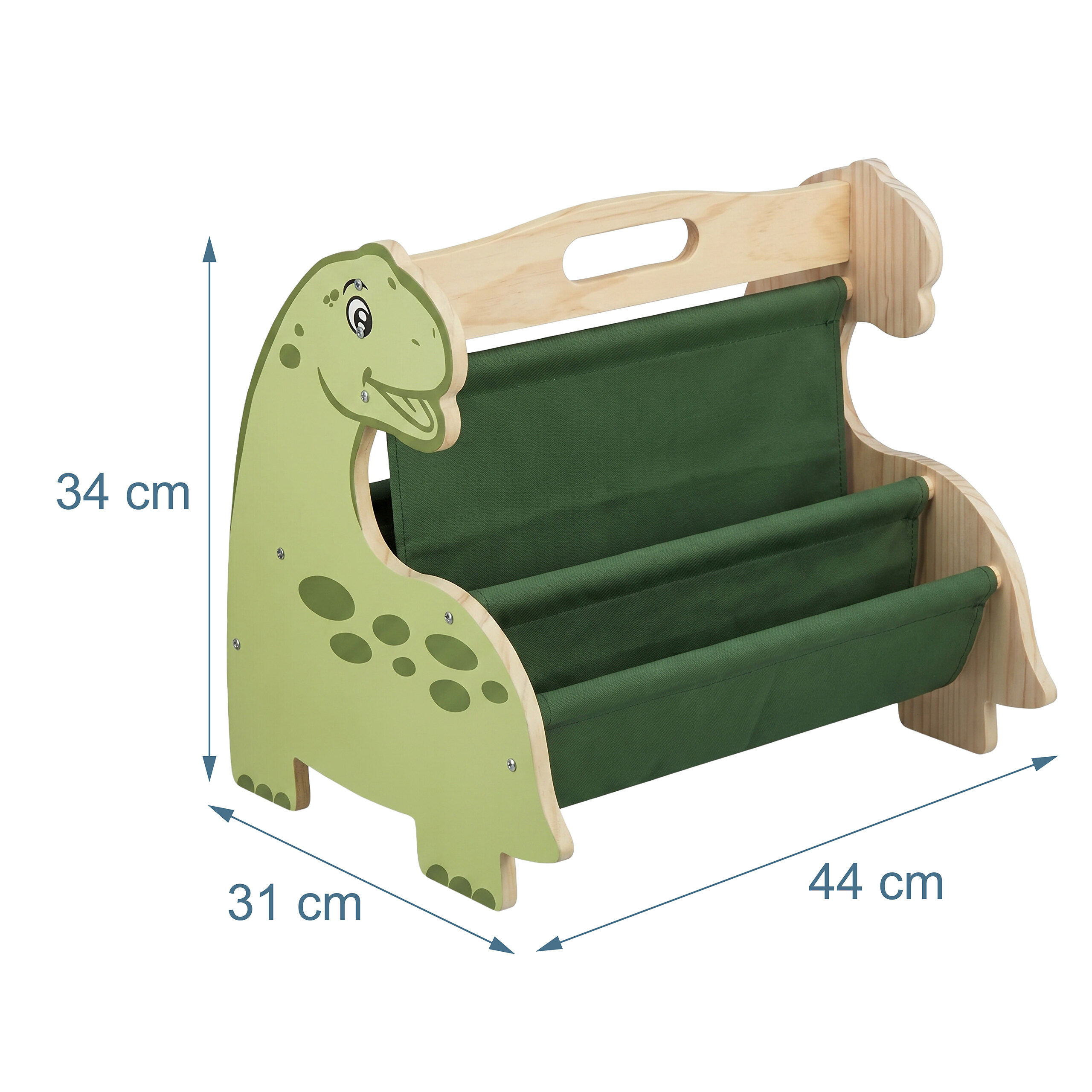 Bücherregal Kinder Kinderbücherregal Kinderregal Kinderbuchregal Holz Stoff - Produktbild 3