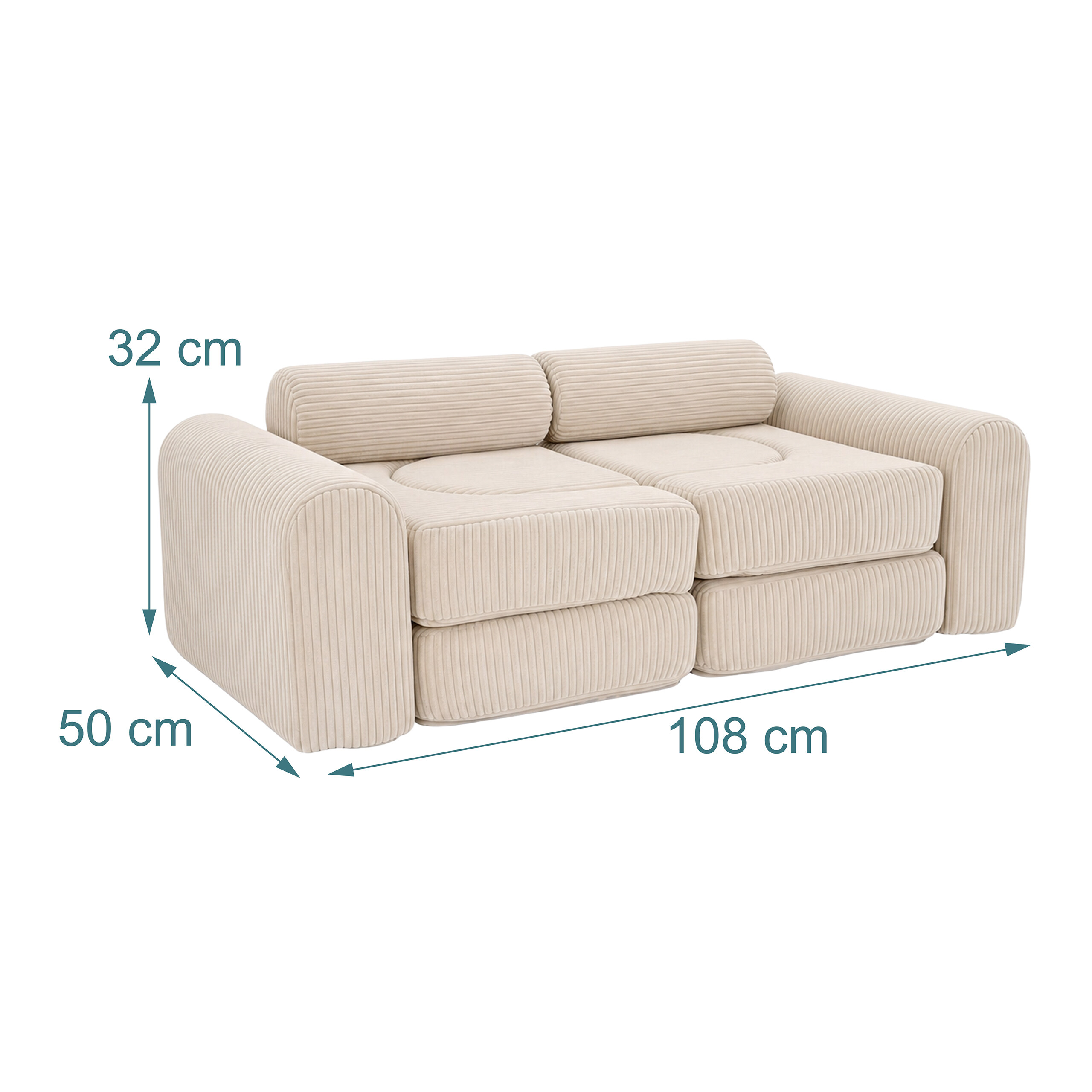 Kinder Spielsofa Kindersofa Kindercouch Spielcouch Bausteine Kuschelecke modular - Produktbild 3